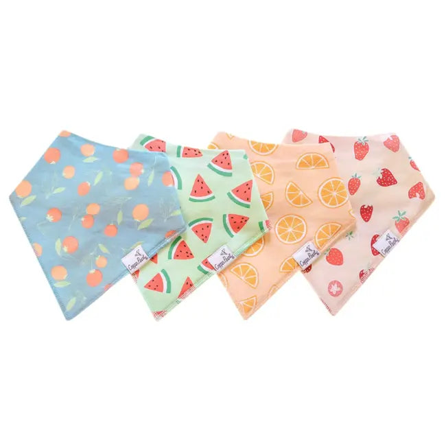 Copper Pearl Baby Bandana Bibs 4-Pack - Soft & Absorbent Drool Bibs for Infants & Toddlers - Clementine Orange - Perfect for Feeding, Teething & Everyday Use