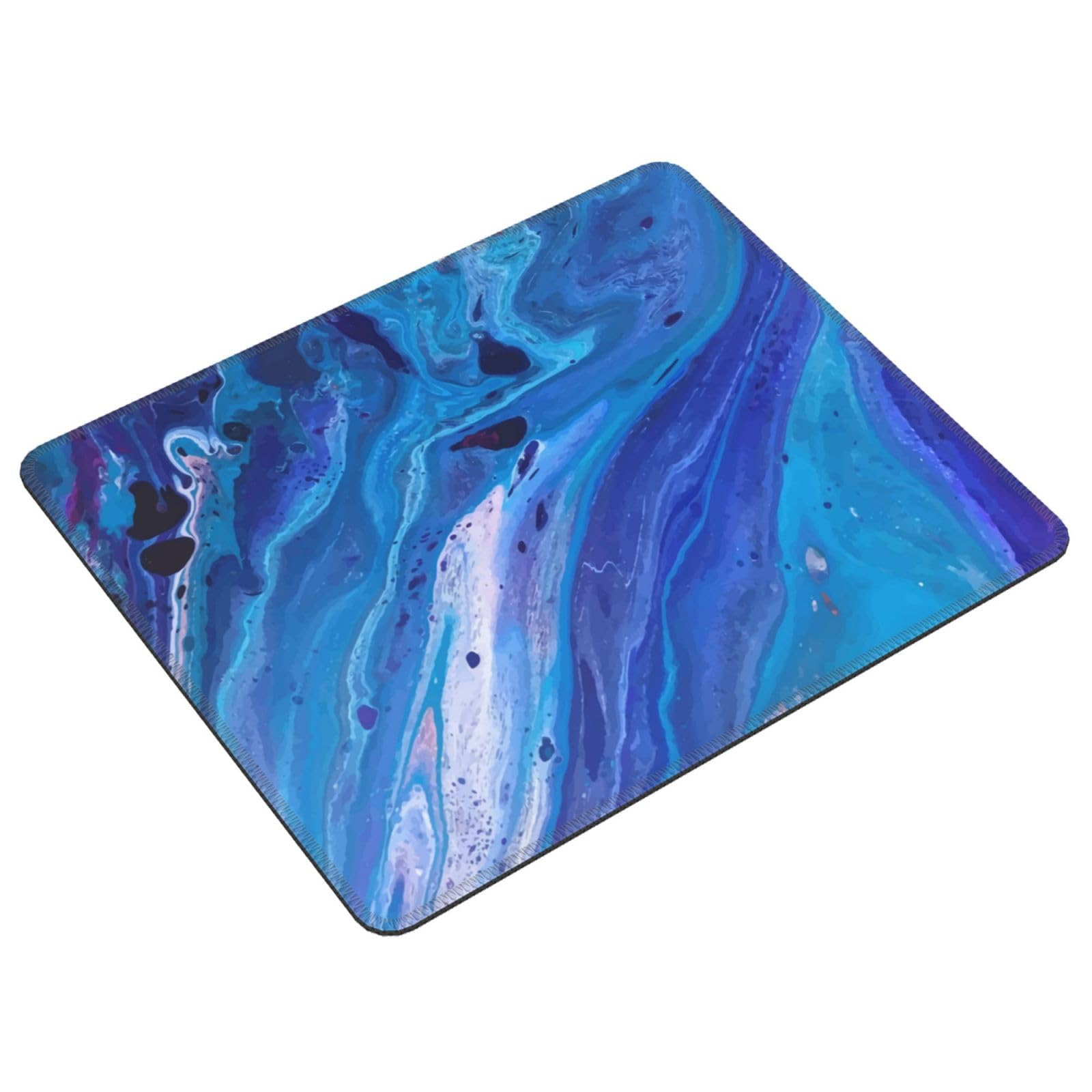 Blue Quicksand Gaming Mouse Pad - Non-Slip Rubber Base Desk Mat for PC, Laptop & Wireless Mouse (7x8.6in/7.9x9.5in) - Perfect for Office Work, Gaming & Home Computer Use
