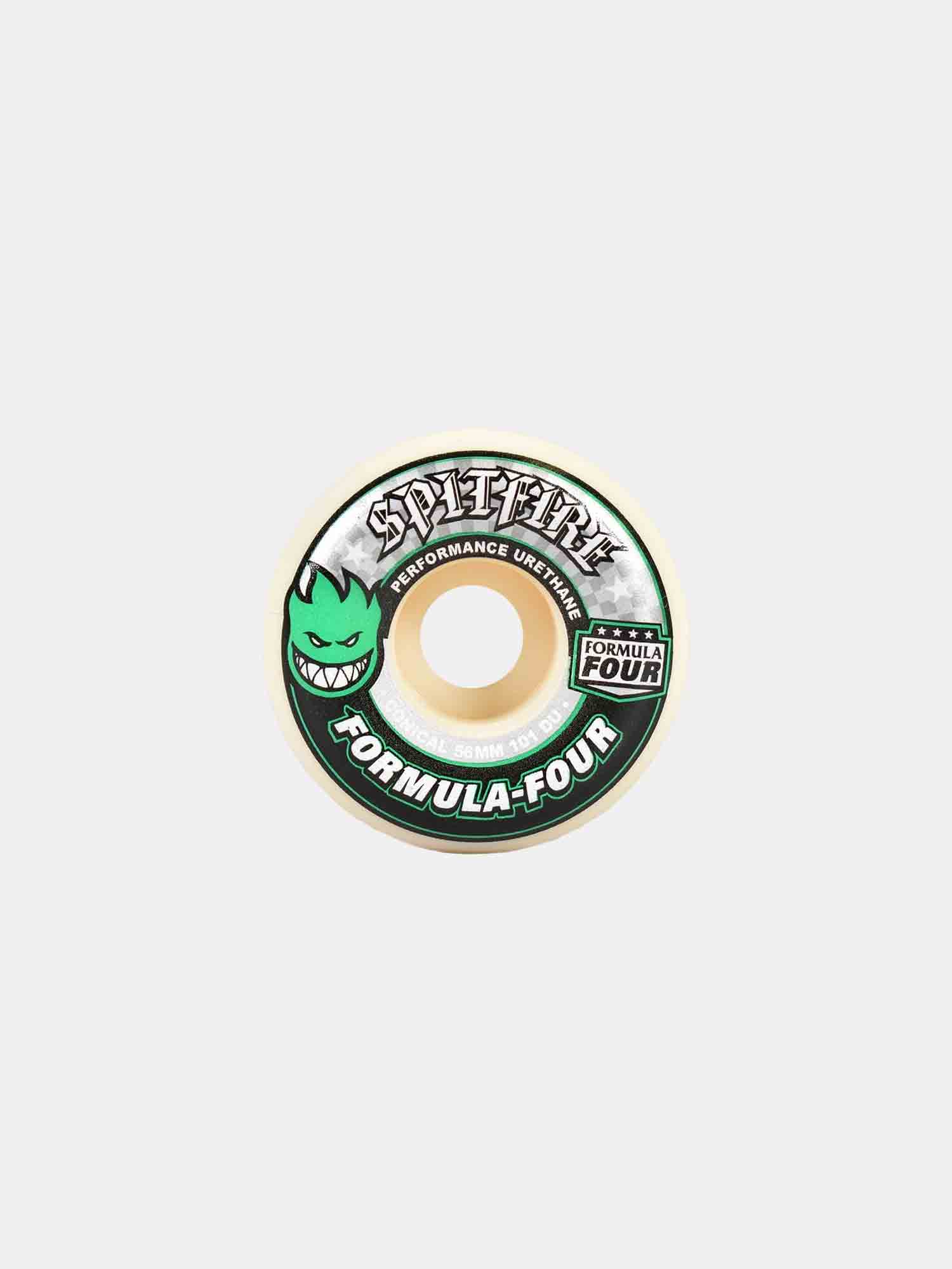 Spitfire Formula Four 101D Conical Skateboard Wheels - 99a Hardness for Street & Park Skating - High Performance Skate Wheels for Smooth Rides & Tricks