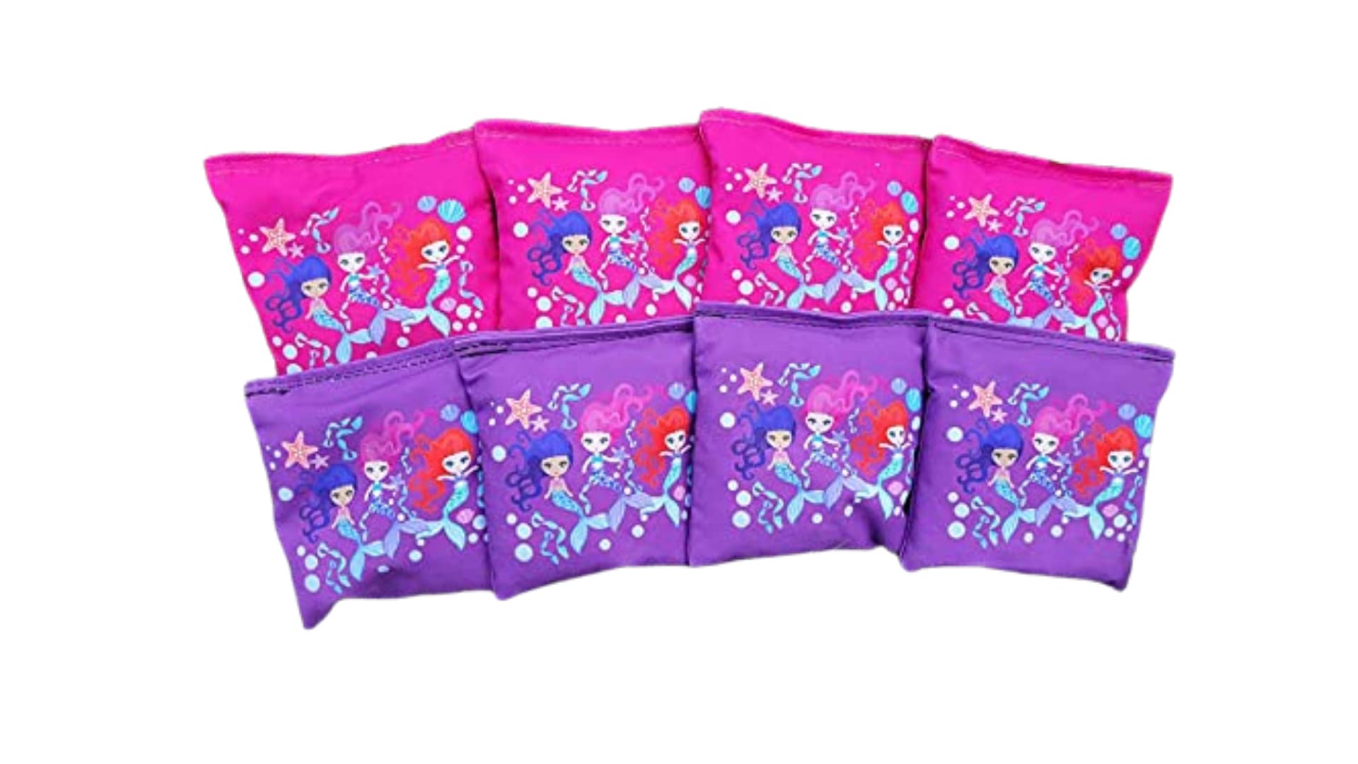 Premium Mermaid Cornhole Bags - Regulation Size Corn Toss Game Set with Whole Corn Filling - Perfect for Backyard Parties, Tailgating & Beach Games