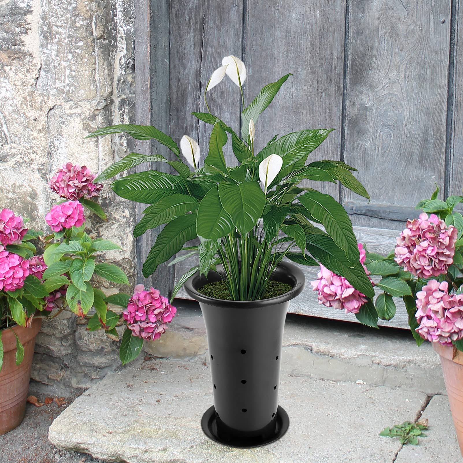 Happyyami 2-Pack Plastic Flower Pots with Drainage Holes & Trays - Breathable Planters for Indoor/Outdoor Plants, Home Decor, Gardening Gifts (Ideal for Succulents, Herbs & Small Flowers)