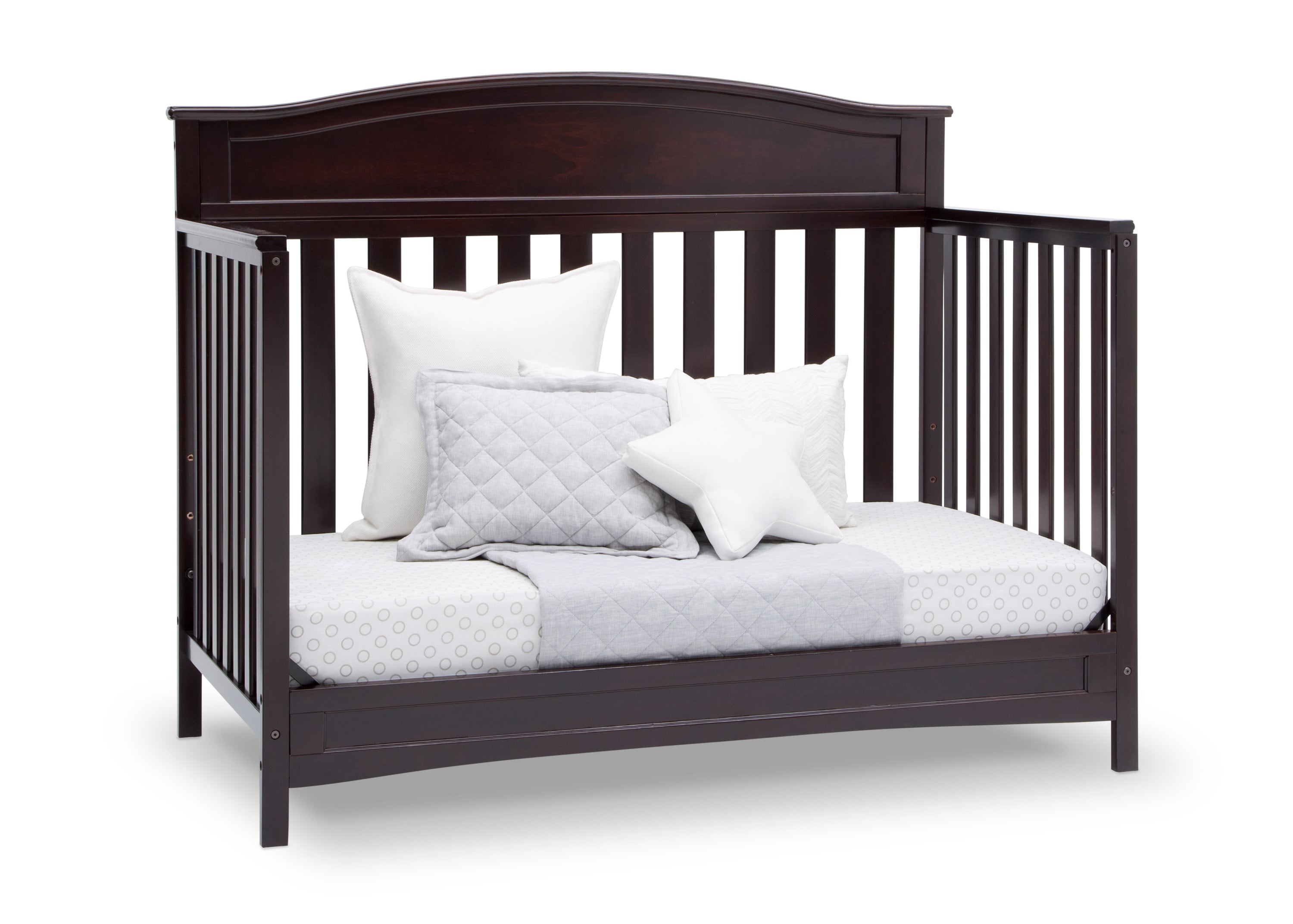 Emery 4-in-1 Convertible Baby Crib - White Nursery Furniture for Toddler to Full Size Bed - Perfect for Modern Nursery & Kids Bedroom Decor