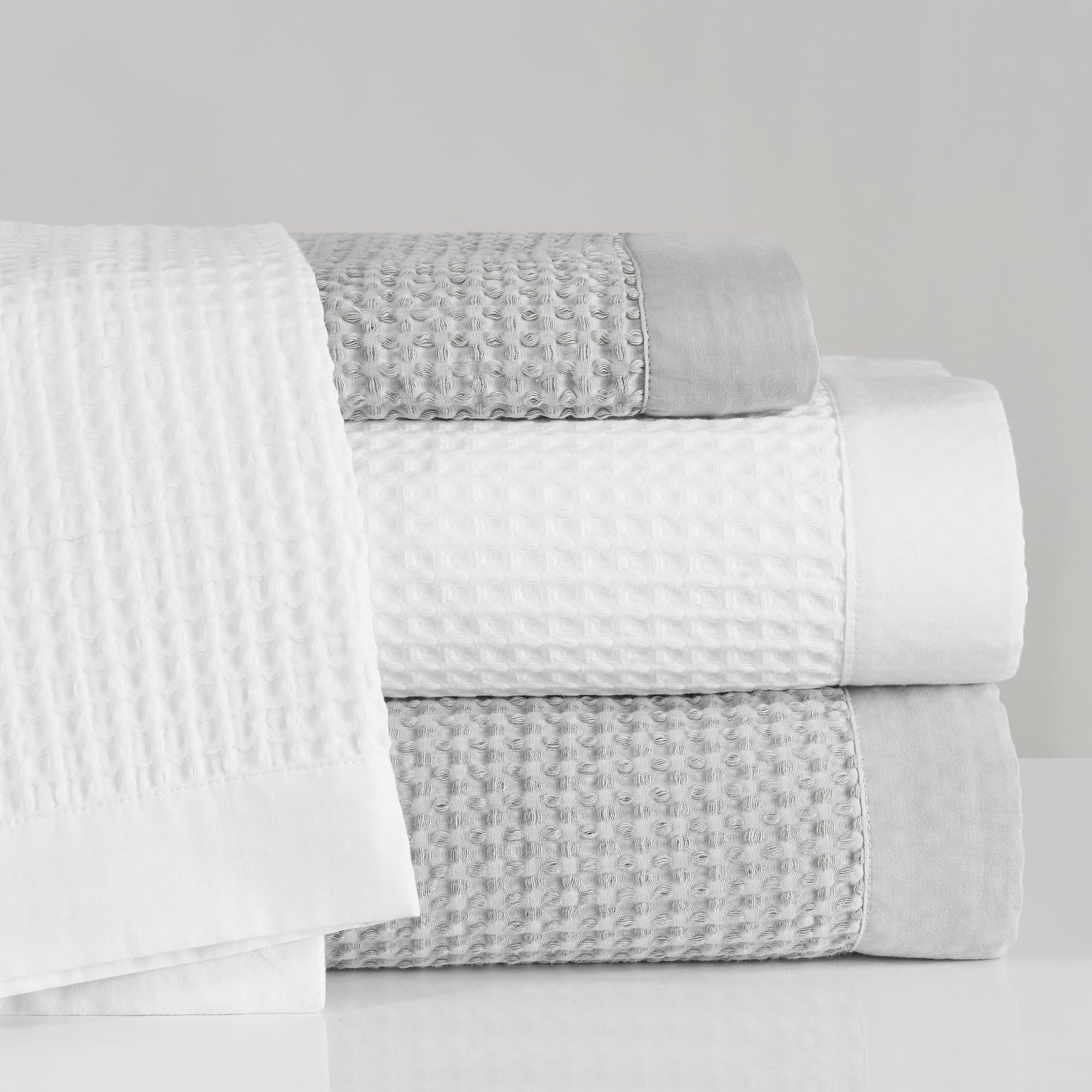 Premium Stonewashed Cotton Waffle Weave Coverlet - Super Queen Size White Solid Blanket | Soft, Lightweight & Breathable Bedding for All Seasons | Perfect for Guest Rooms, Master Bedrooms & Cozy Nights
