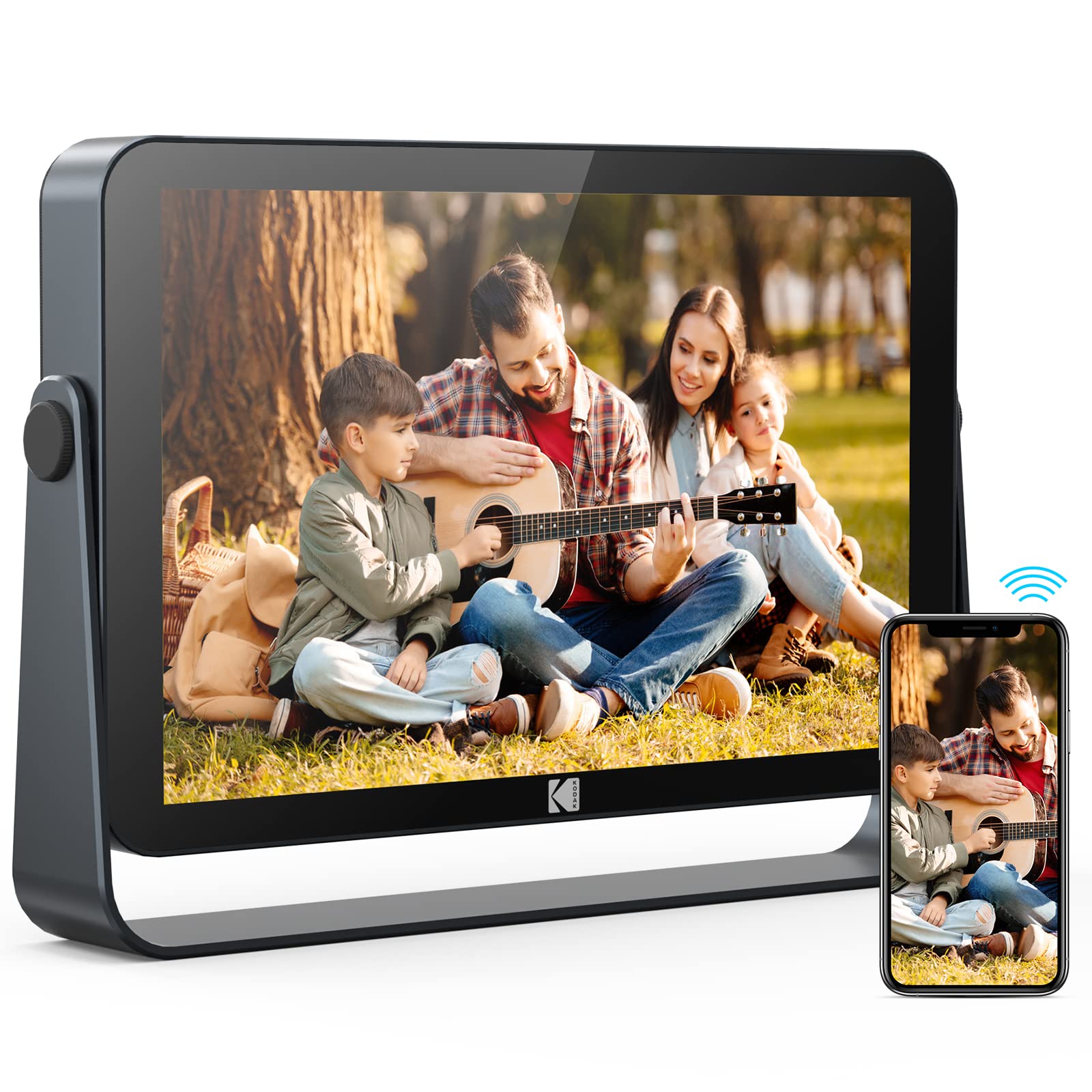 KODAK 10.1 Inch WiFi Digital Photo Frame with 4000mAh Battery - 1920x1200 IPS Touch Screen, 32GB Storage, Auto-Rotate, KODAK App - Perfect Gift for Family & Friends - Display Memories in Living Room, Bedroom or Office