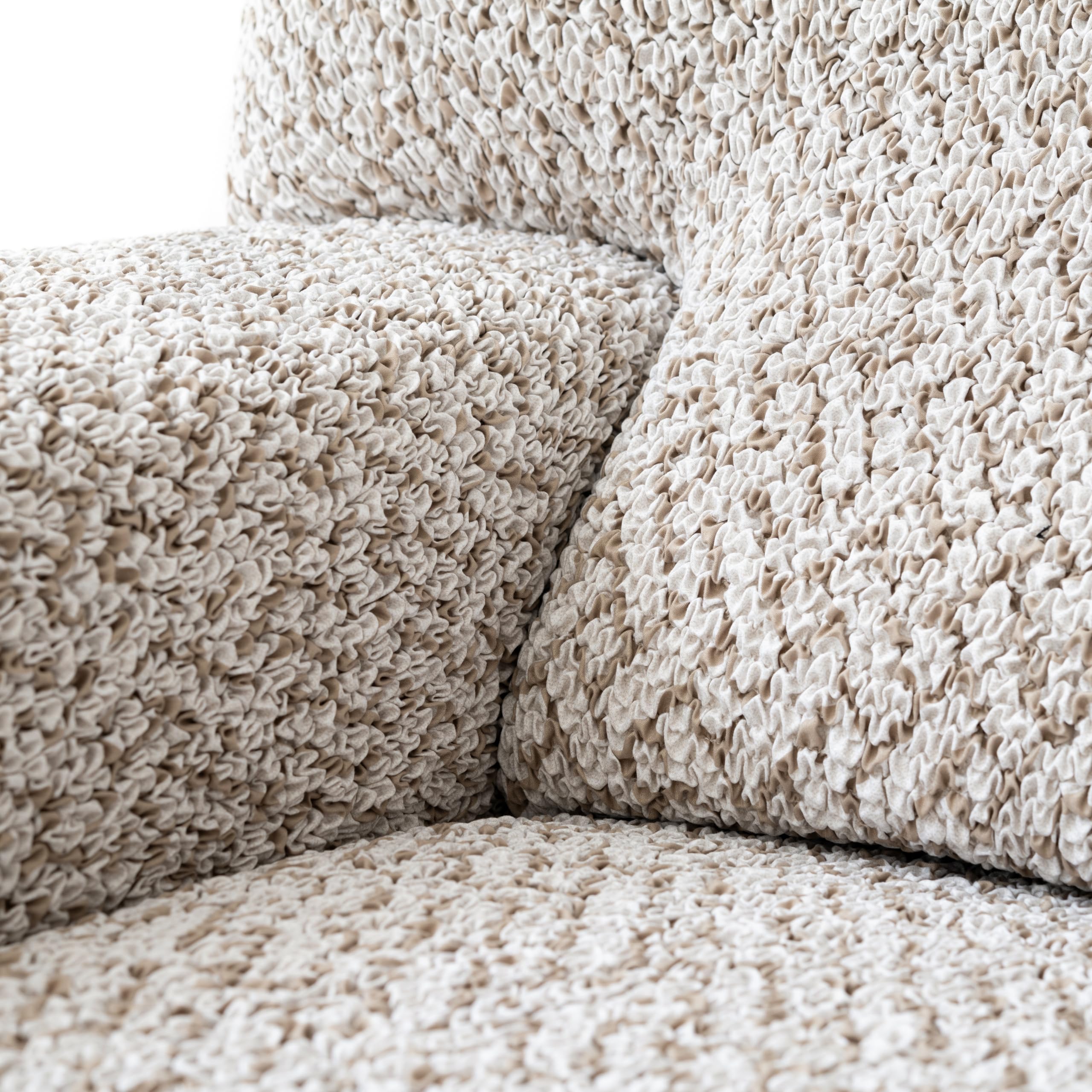 PAULATO BY GA.I.CO. Oversized Loveseat Slipcover - Stretch Sofa Cover for 2-Seater Couches - Washable Microfiber Protector in Venezia Cream Print - Perfect for Living Room, Bedroom & Home Decor
