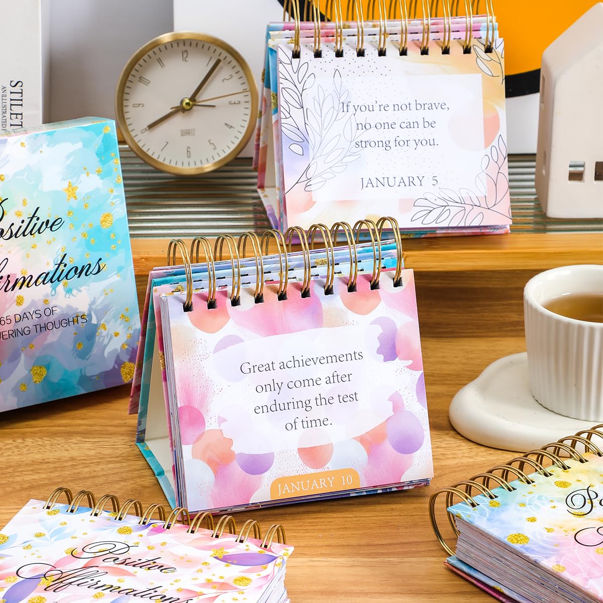 2025 Daily Desk Calendar with Inspirational Quotes | Standing Flip Perpetual Calendar for Office, School & Home | Motivational Desk Decor & Gift Idea | Perfect for Daily Planning & Positive Affirmations