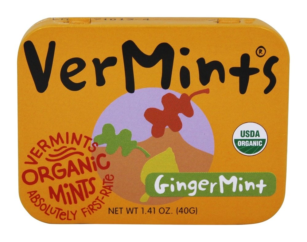 Vermints All Natural Gingermint Candy - Refreshing Breath Mints for Fresh Breath After Meals & On-The-Go