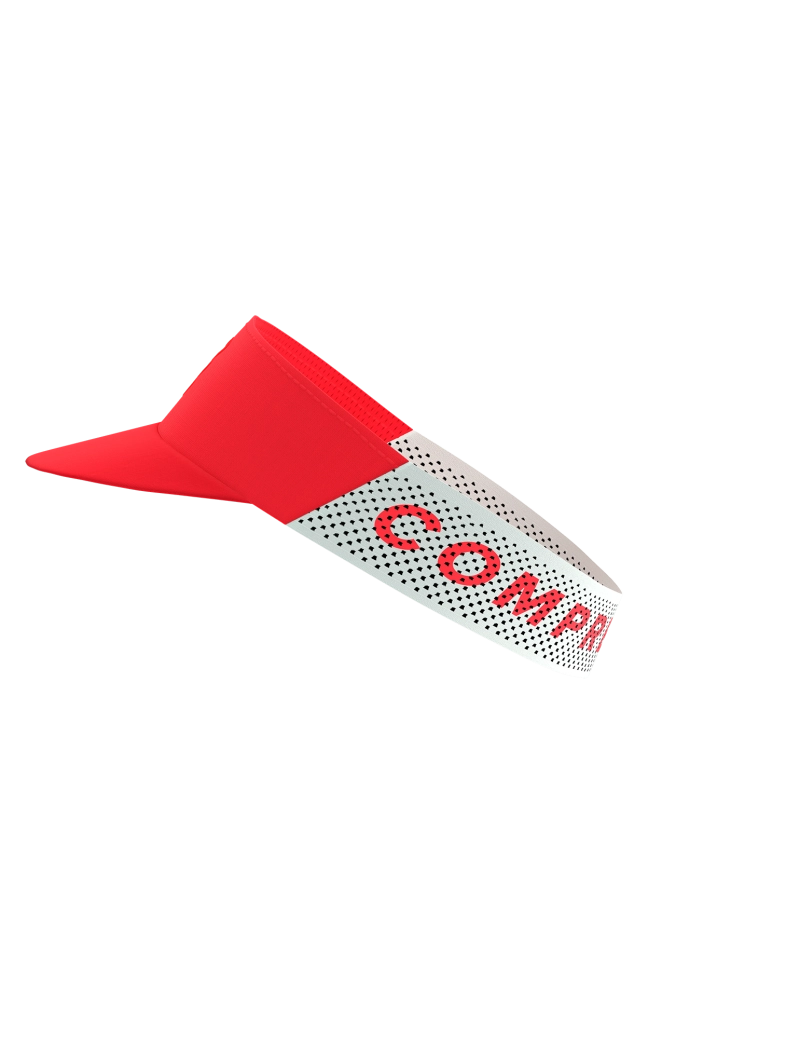 Compressport Pro Racing Visor for Men & Women - High-Performance Sports Sun Visor, Lightweight & Breathable, Fluo Red - Ideal for Running, Cycling, and Outdoor Activities