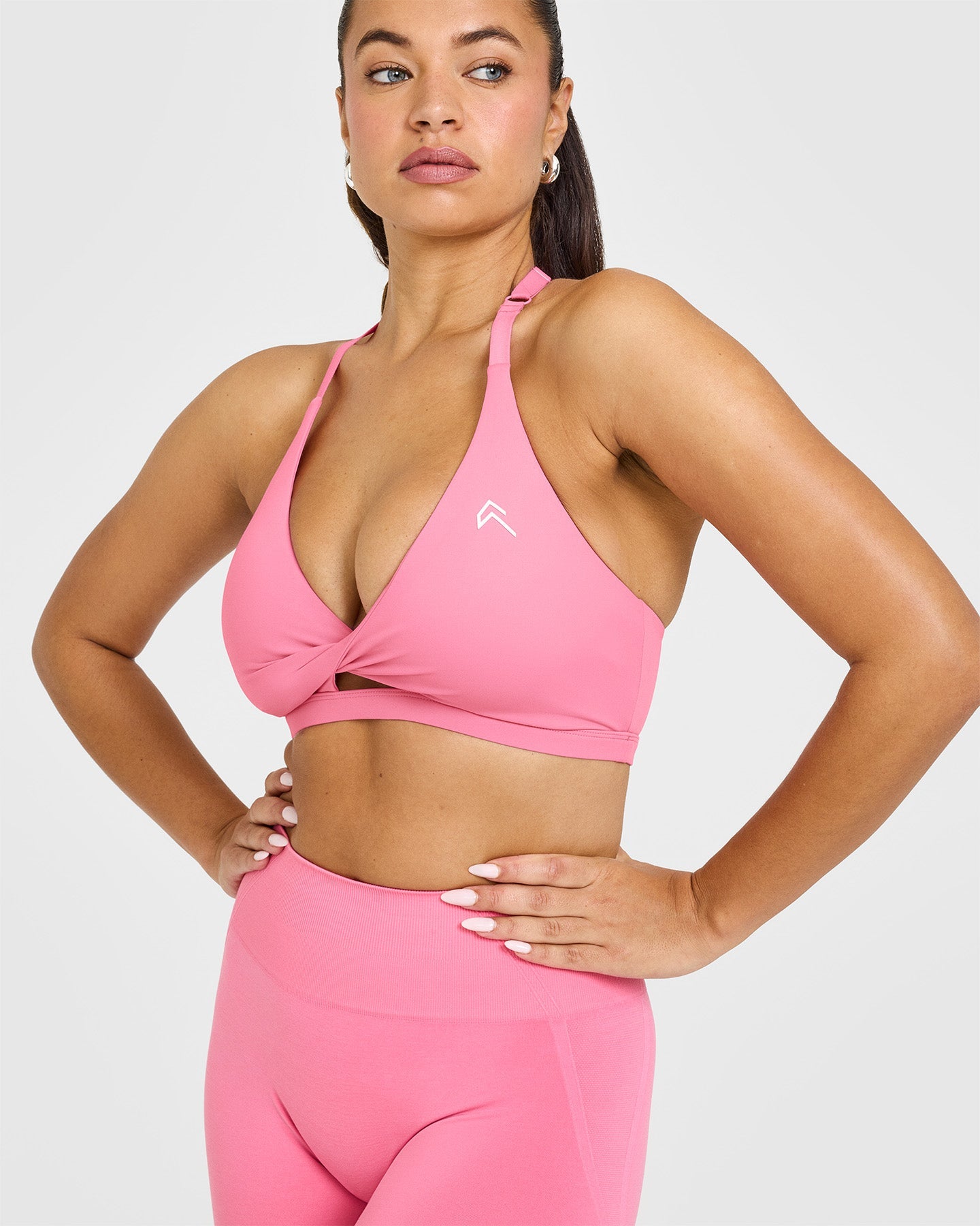 High Support Unified Twist Sports Bra for Women - Peony Pink | Yoga, Running, Gym & Workout Comfort