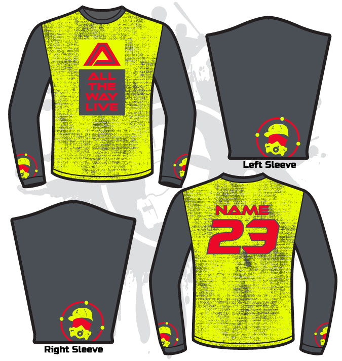Fade Out Full Dye Long Sleeve Jersey - Breathable Performance Shirt for Men & Women - Perfect for Running, Gym Workouts & Outdoor Sports