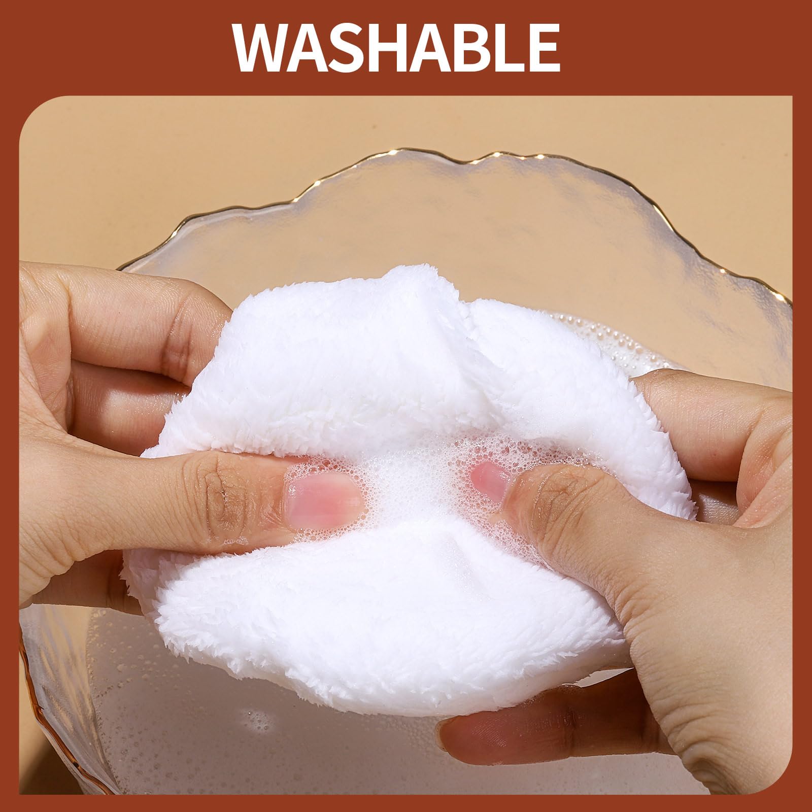 Teenitor 4.13 Inch Ultra Soft Washable Velour Powder Puff - Large Round Body & Loose Powder Applicator (4 Pack) | Perfect for Makeup Setting, Baby Powder & Body Talc Application