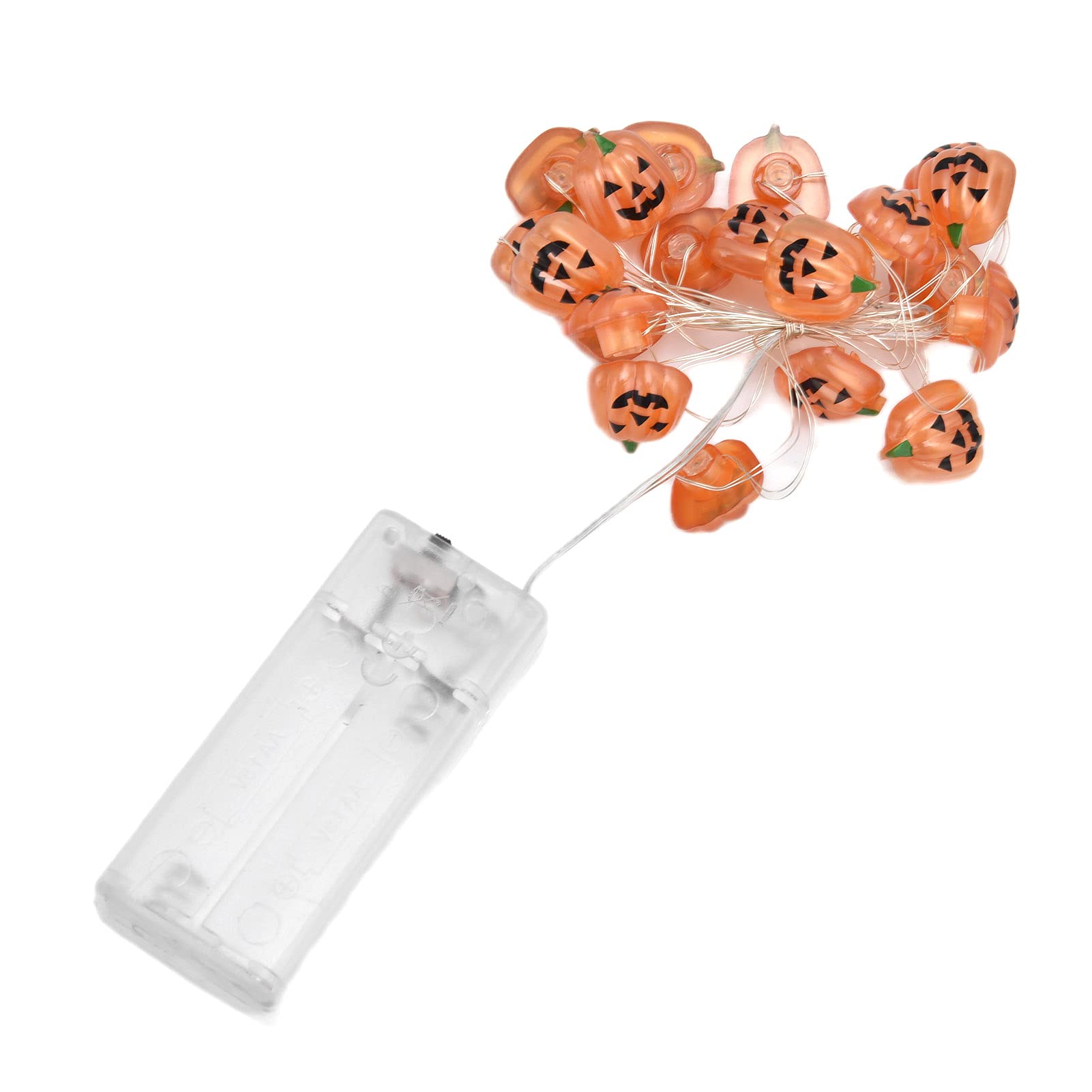 20LED Pumpkin String Lights 2m - Halloween Party Decorations for Indoor & Outdoor, Haunted House, Fall Festival, Thanksgiving, and Home Garden Decorative Lighting