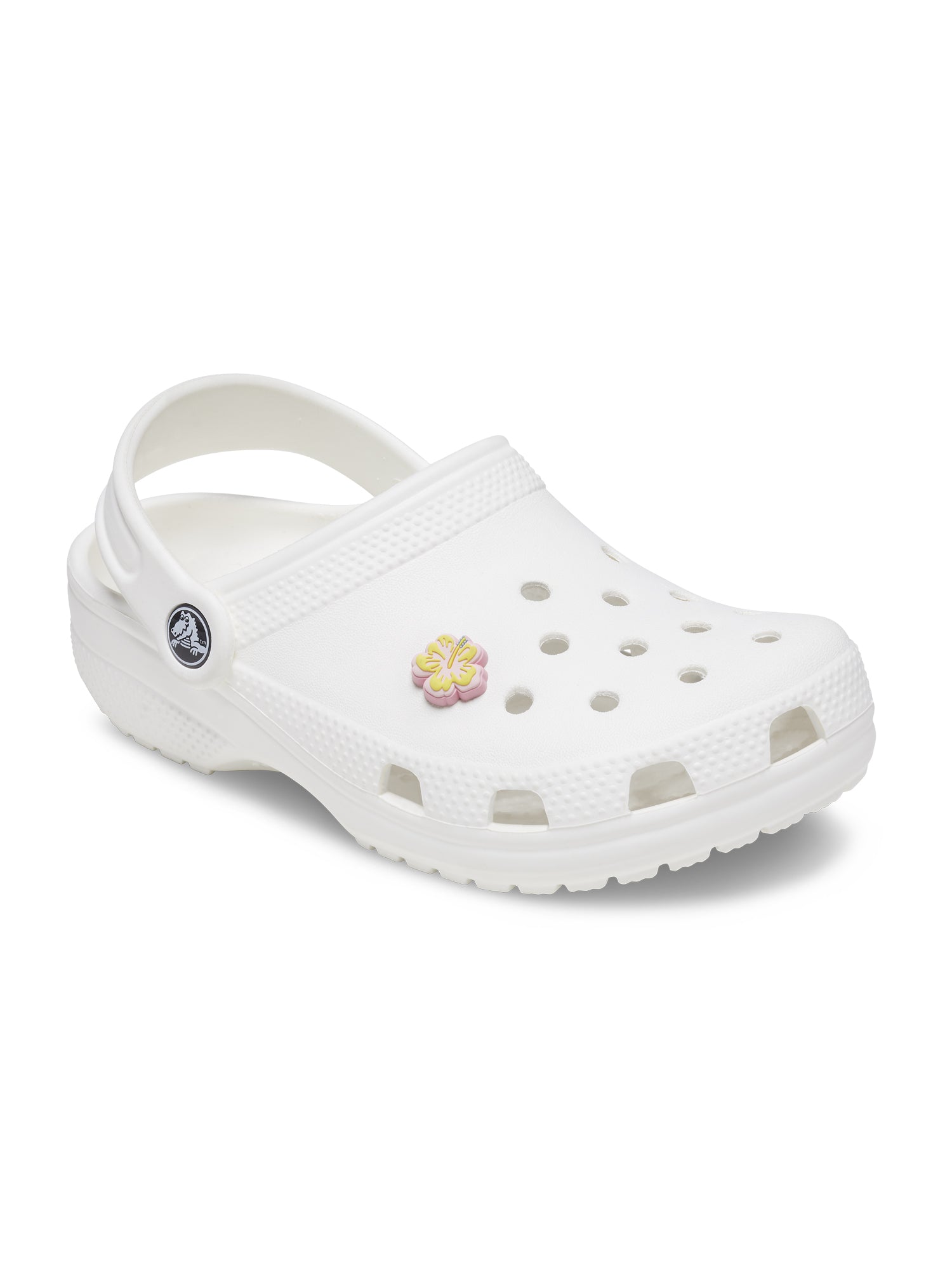 Crocs Jibbitz Pink & Yellow Hibiscus Shoe Charms - Fun & Stylish Accessories for Crocs Shoes - Perfect for Kids & Adults, Beach, Pool & Summer Outfits