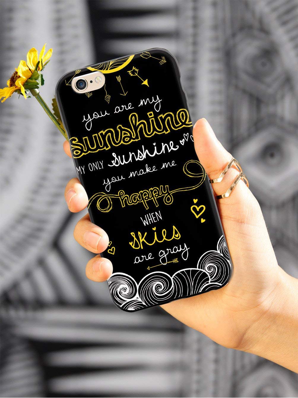 Inspired Cases - Premium 3D Textured Protective Phone Case Compatible with Apple iPhone 7 Plus - 'You Are My Sunshine' Design - Perfect for Everyday Use & Gift Giving