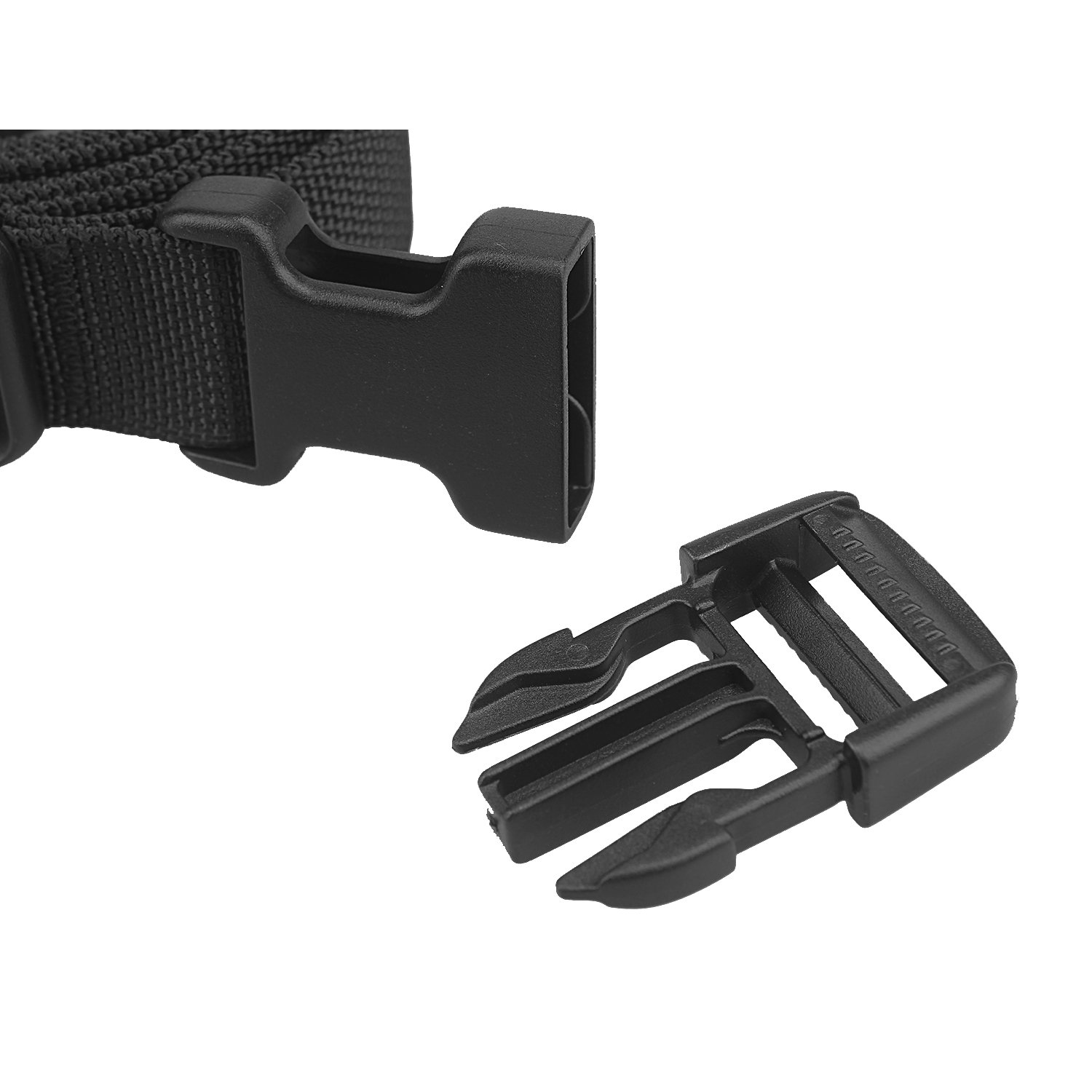 XTACER 1 Inch MOLLE Backpack Straps - Heavy Duty Luggage & Sleeping Bag Straps with Buckle (Black, Pack of 98) - Perfect for Tactical Gear, Outdoor Camping & Travel Accessories