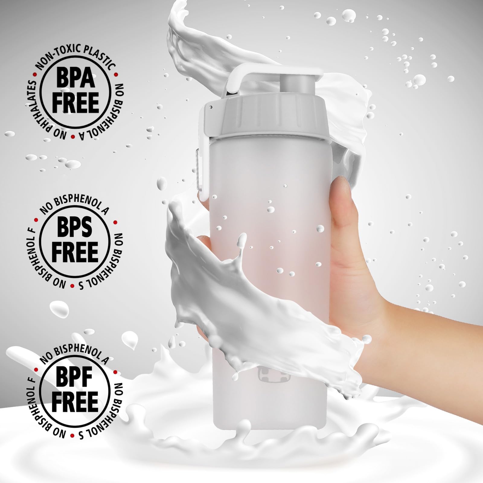 BONMIXC 800ml Tritan Protein Shaker Bottle - 28oz Leak-Proof Sports Water Bottle with Blender Ball for Gym, Workout & Post-Exercise Recovery
