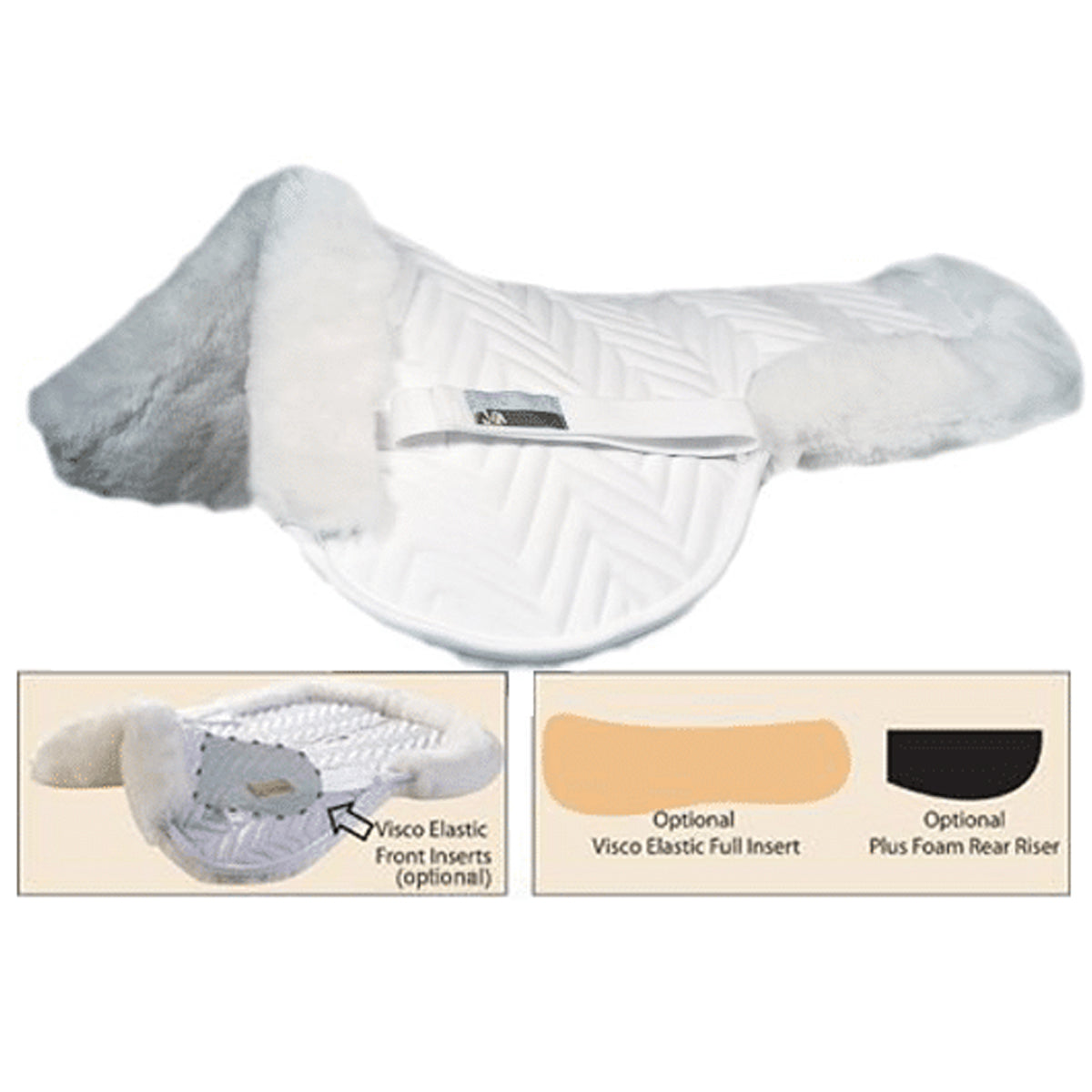 Fleeceworks Therawool Perfect Balance Half Pad with Inserts - Therapeutic Horse Saddle Pad for Comfort & Performance - Ideal for Dressage, Jumping & Trail Riding