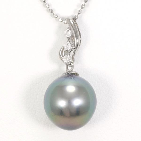 18K White Gold Pearl Diamond Necklace for Women - Elegant Bridal Jewelry, Wedding Gift & Anniversary Present - Perfect for Formal Events & Special Occasions