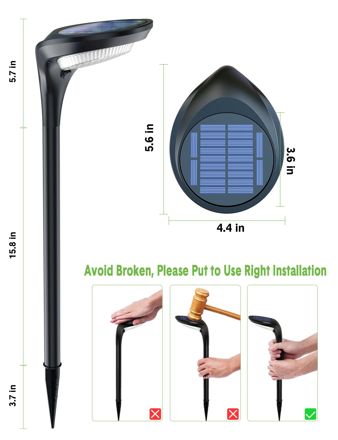 2 Pack Solar Pathway Lights Outdoor Waterproof - Solar Powered Garden Lights Auto On/Off for Landscape, Yard, Patio, Walkway, Driveway, Pool - Cool White & Warm White - Perfect for Holiday Decorations & Nighttime Safety Lighting