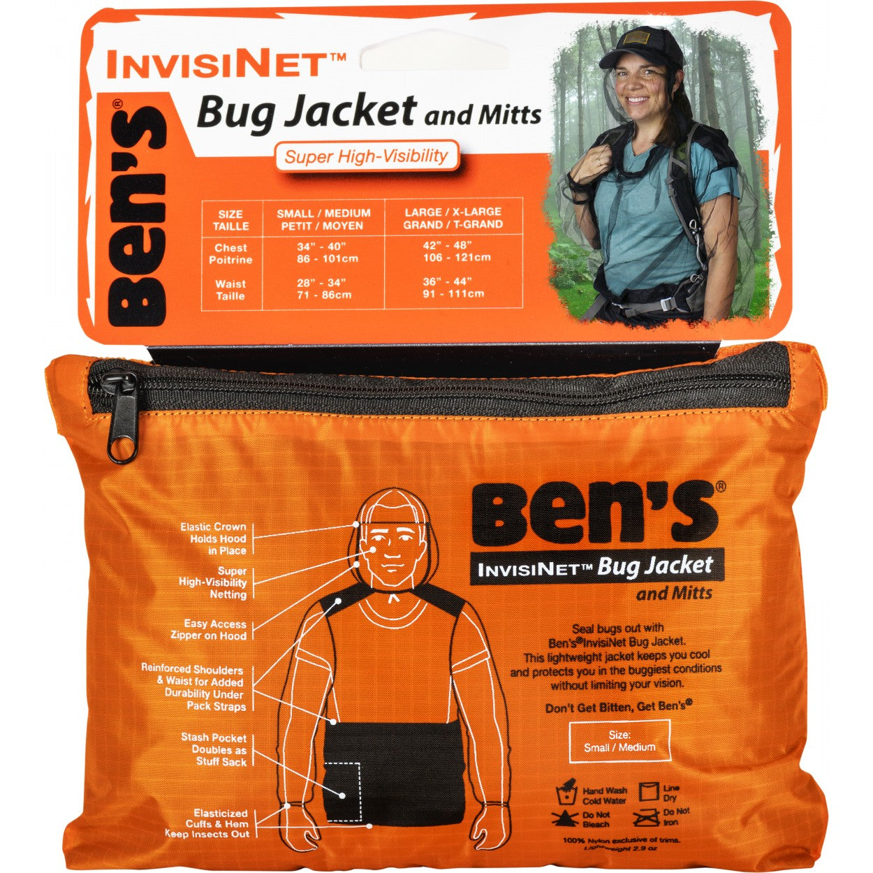 Ben's Invisinet Bug Jacket - Lightweight Mosquito & Insect Proof Mesh Jacket for Outdoor Camping, Hiking, and Gardening
