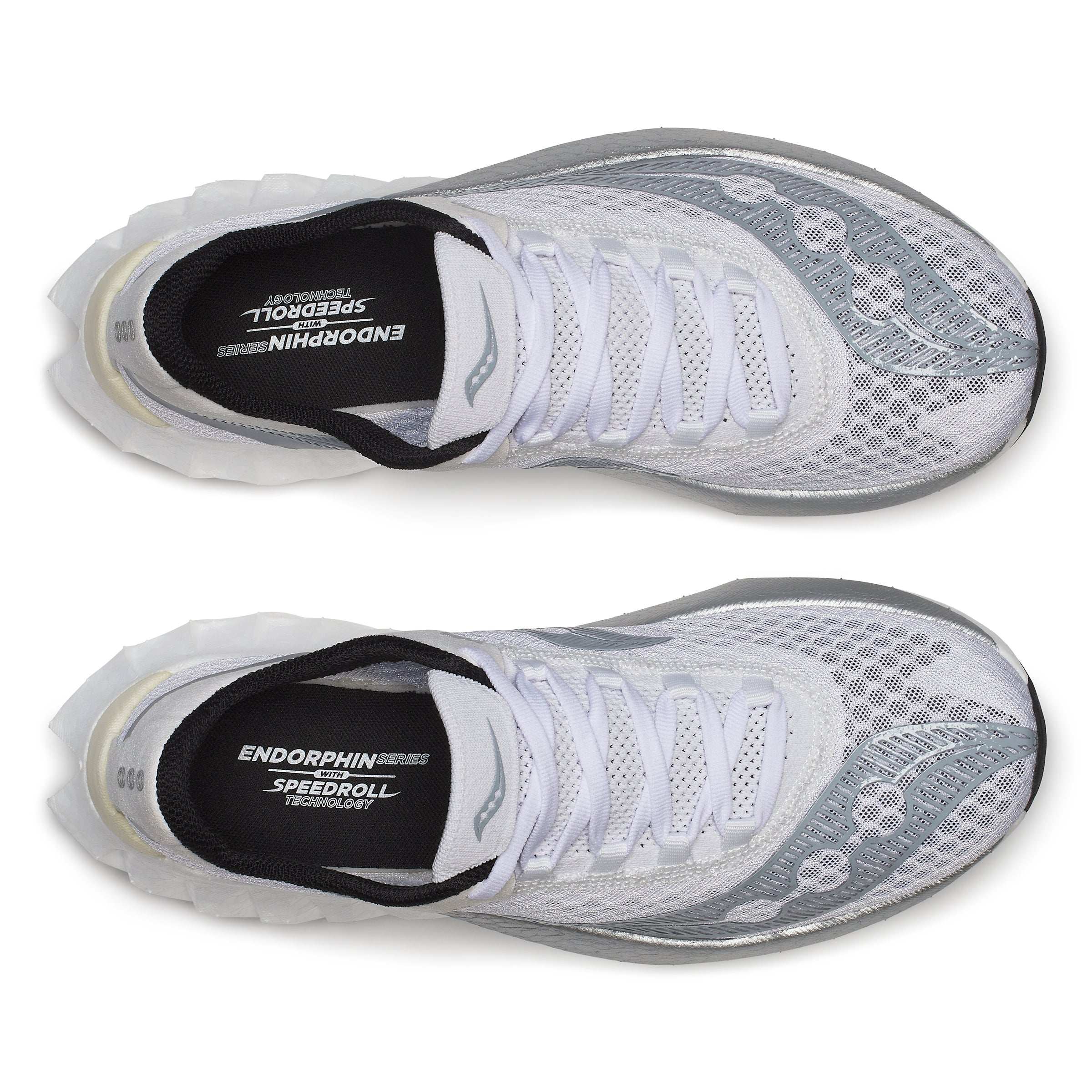 Women's Endorphin Pro 4 Running Shoes (2024) - White/Silver - Lightweight Racing Sneakers for Marathon & Road Running