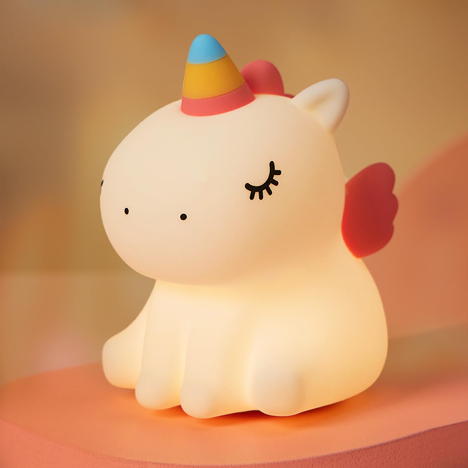 VTIGER Unicorn Night Light - LED Squishy Cute Lamp for Girls Room, Dimmable Rechargeable Touch Nightlight for Kids & Baby Bedroom Decor | Perfect as Unicorn Gifts for Birthday, Christmas & Nursery Lighting