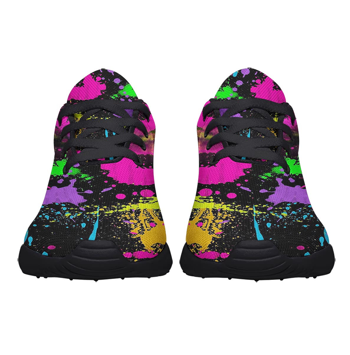 **Sonzj-II Unisex Neon Splatter Paint Tennis Shoes - Stylish Athletic Sneakers for Women & Men - Perfect for Gym, Walking, Hiking, Running, Jogging & Travel**    *(Great for workouts, outdoor adventures, casual wear & sports activities!)*