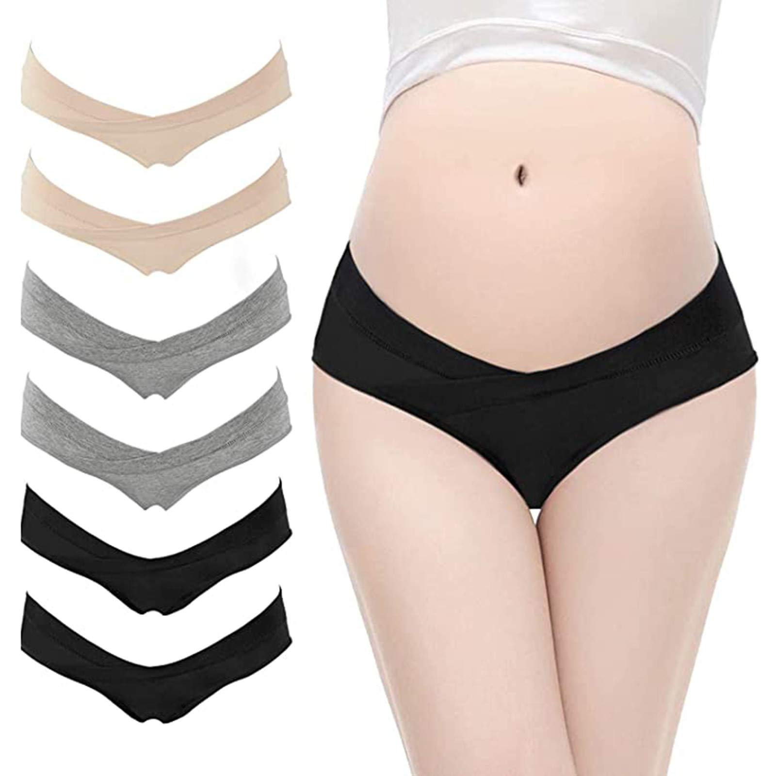 6 Pack Women's Cotton Maternity Underwear - Soft Breathable Pregnancy Panties for Comfort & Support - Postpartum Under Bump Briefs - Perfect for Daily Wear, Sleeping & Recovery After Birth