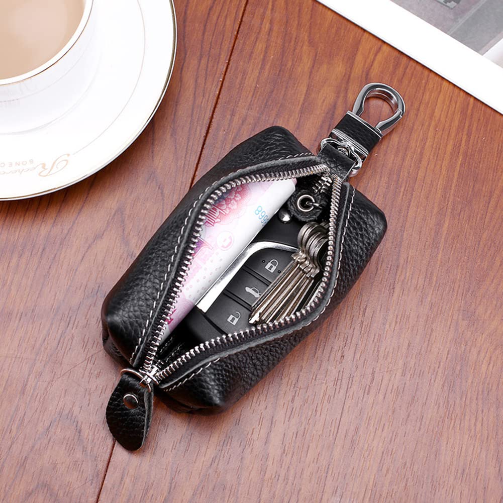 SEADEAR Premium Soft Leather Car Key Case - Large Capacity Key Pouch Holder with Keychain - Organizer Wallet for Car Keys, House Keys & Office Keys | Perfect for Travel, Work & Daily Commute