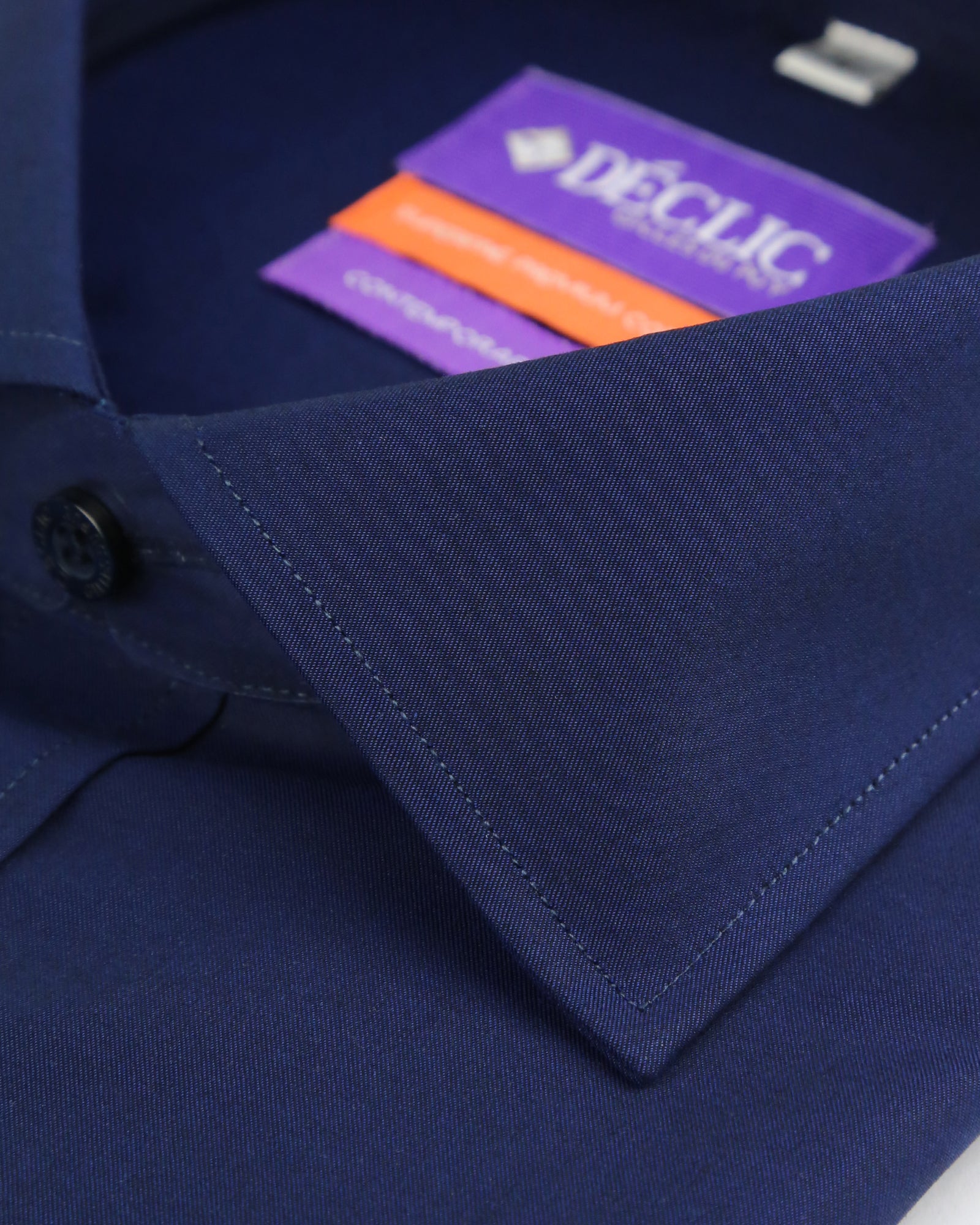 DÉCLIC Karsten Plain Shirt for Men - Classic Navy Blue Casual Button Down Shirt | Office Wear, Business Casual & Everyday Outfits
