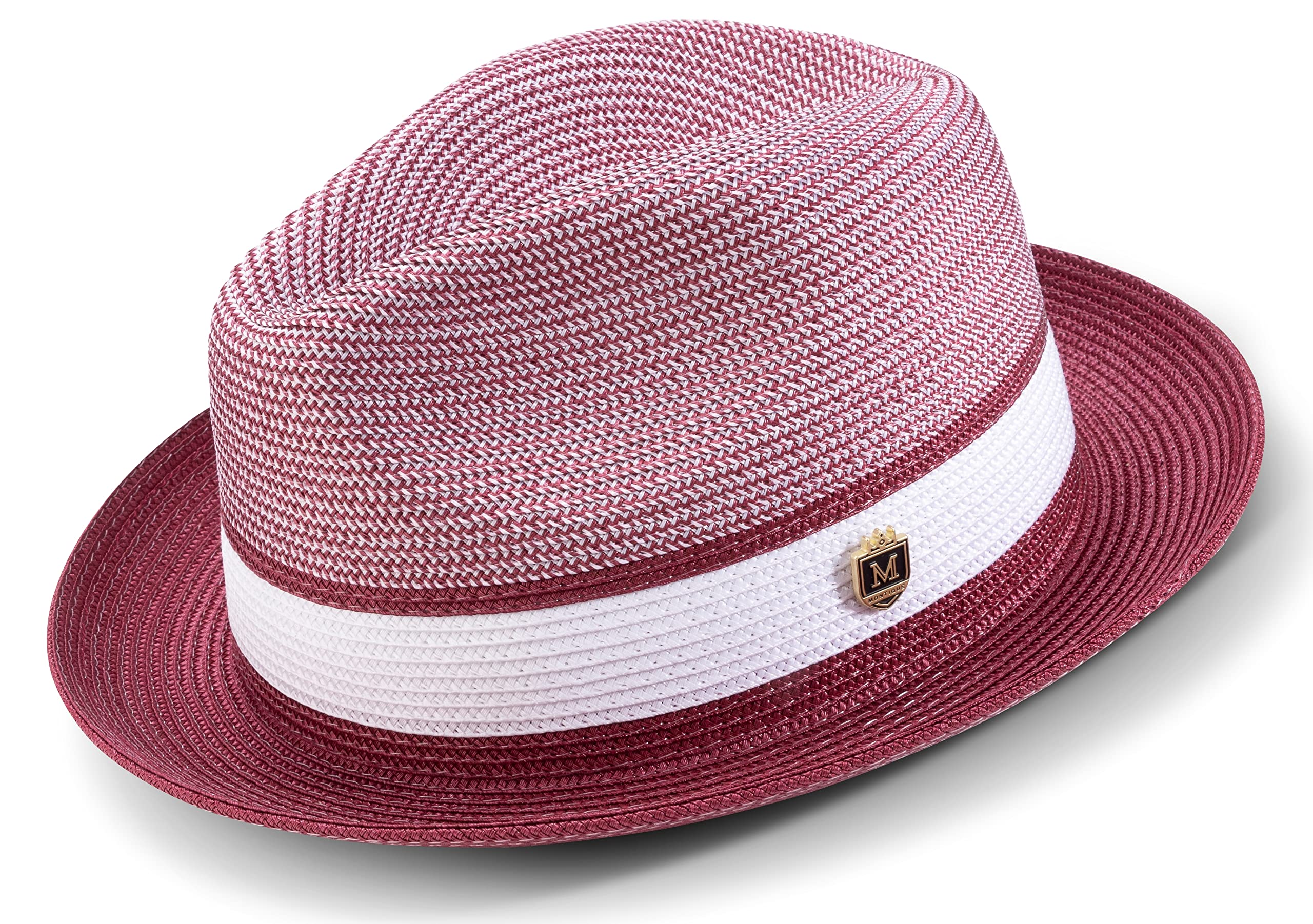 MONTIQUE Men's Braided Pinch Fedora Hat - Stylish Fashion Fedoras for Men - Perfect for Casual Outfits, Outdoor Events & Vintage Looks