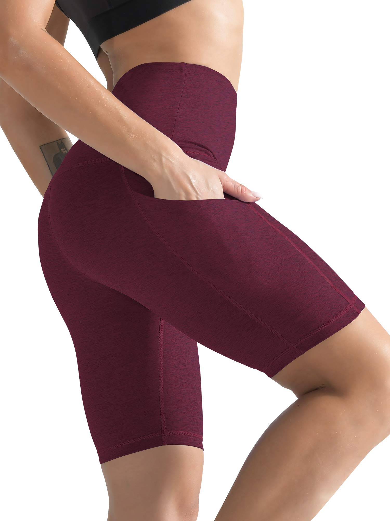 CADMUS High Waisted Compression Shorts for Women - Workout Running Cycling Yoga Shorts with Pockets - Perfect for Gym, Fitness & Outdoor Activities