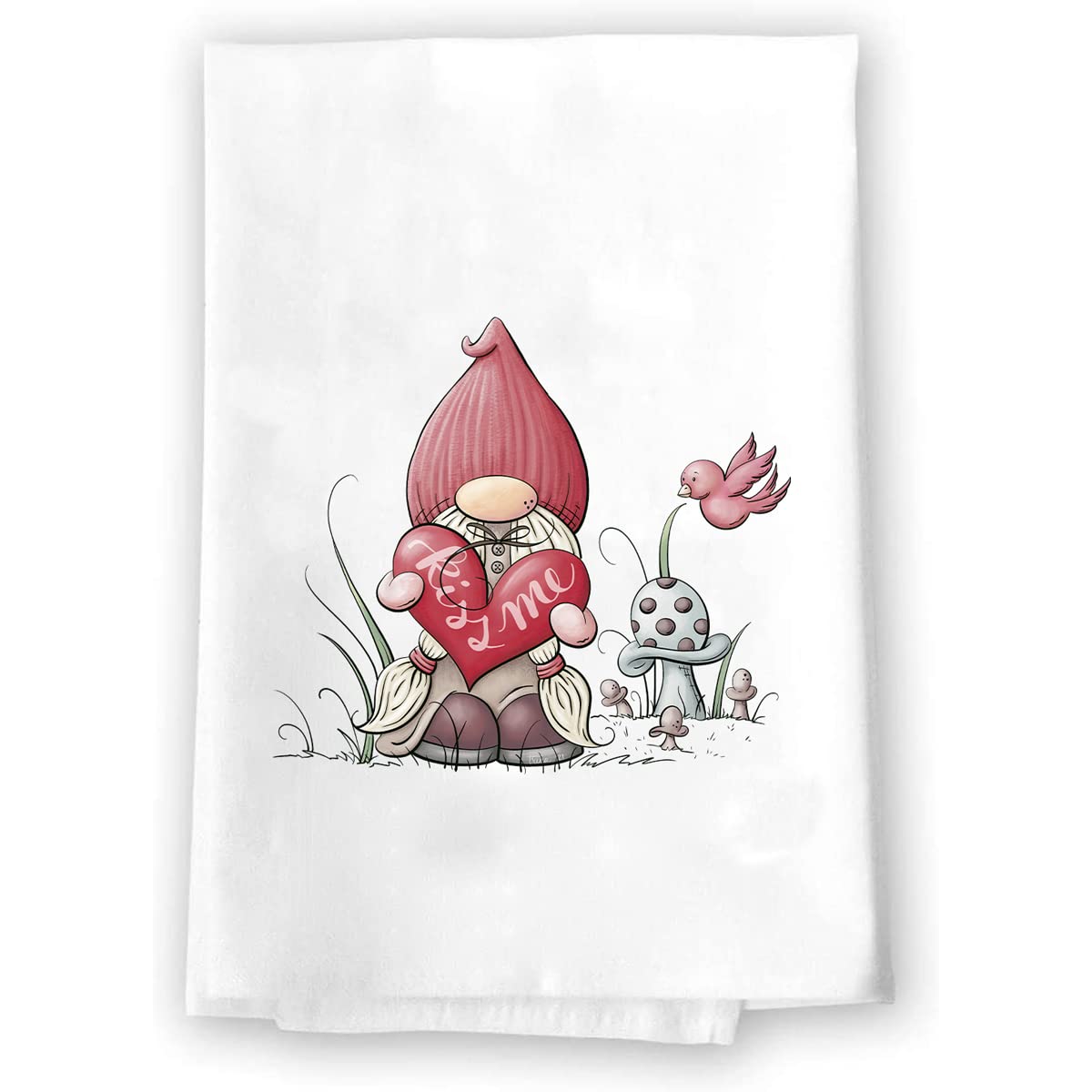 Valentine's Day Kiss Me Gnome Hand Towel - Decorative Kitchen & Bath Towel Set | Winter Themed White Home Decor for Bathroom, Kitchen & Housewarming Gifts | Perfect for Valentine's Decor, Tea Towel Decorations & Cozy Home Styling