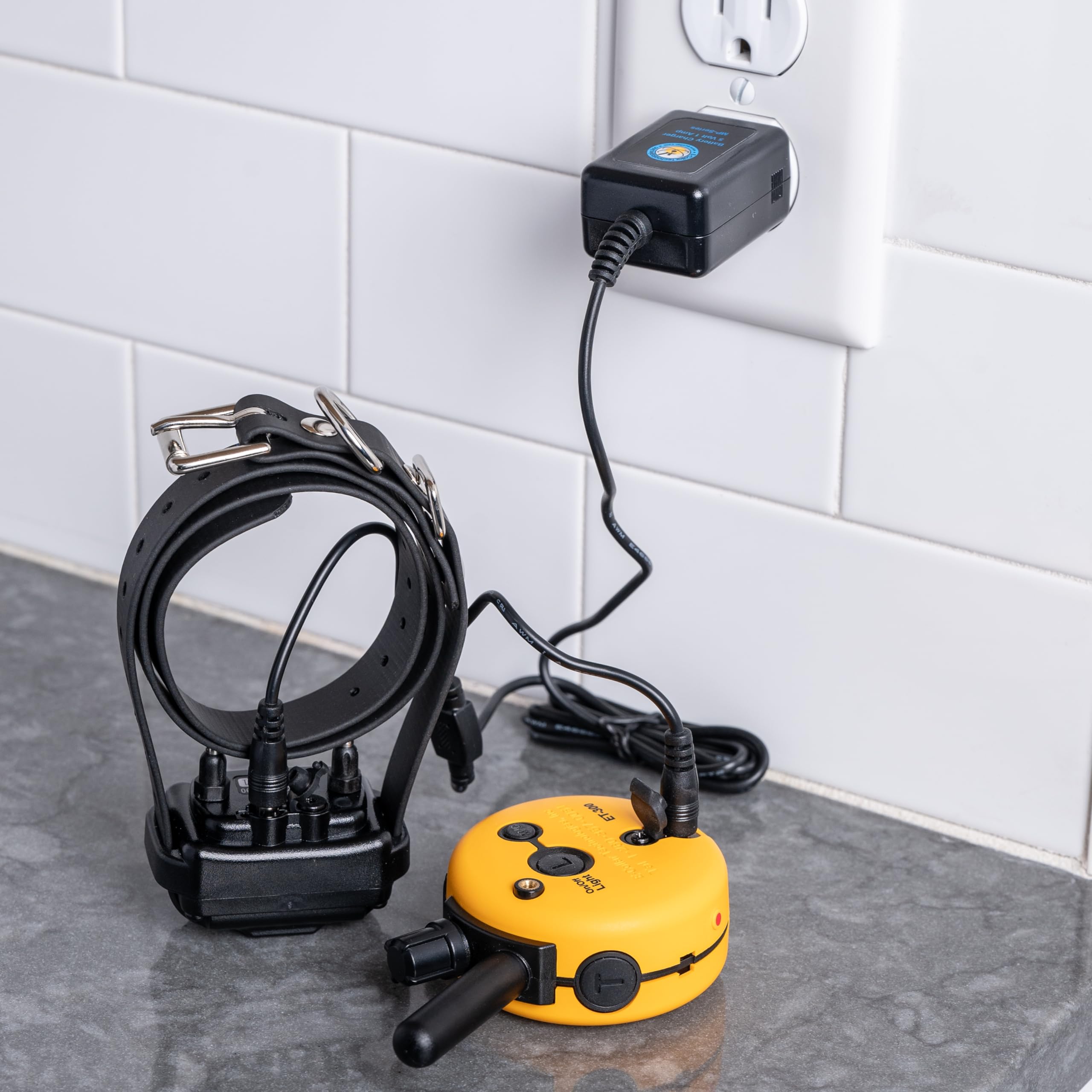Educator CHARGER-300/400 Dual Lead Charger for Barkless Training Collars - Compatible with Series 300, 400 & BP-504 Models - Fast Charging with Round Ports - Perfect for Dog Training at Home or Outdoors - Black