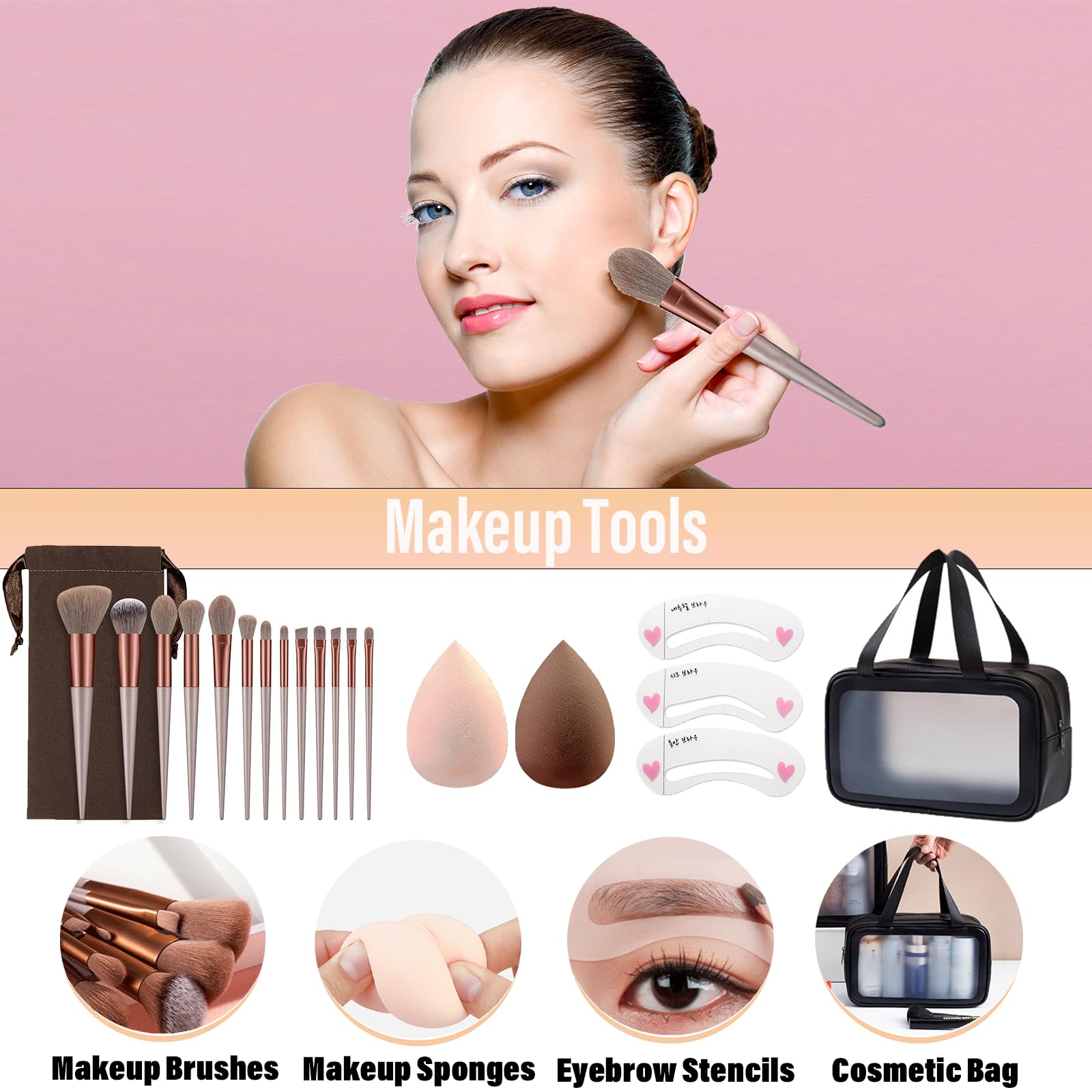 Professional Makeup Set for Women & Teens - Complete Travel Makeup Kit with Eyeshadow Palette & Lip Gloss | Perfect for Beginners, Professionals & Gifts | Ideal for Daily Use, Parties & Special Occasions