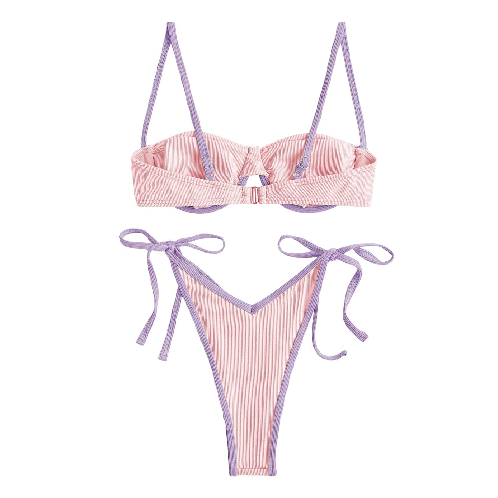 ZAFUL Floral Underwire Bikini Set - High Cut V-Wire Swimwear for Beach & Pool