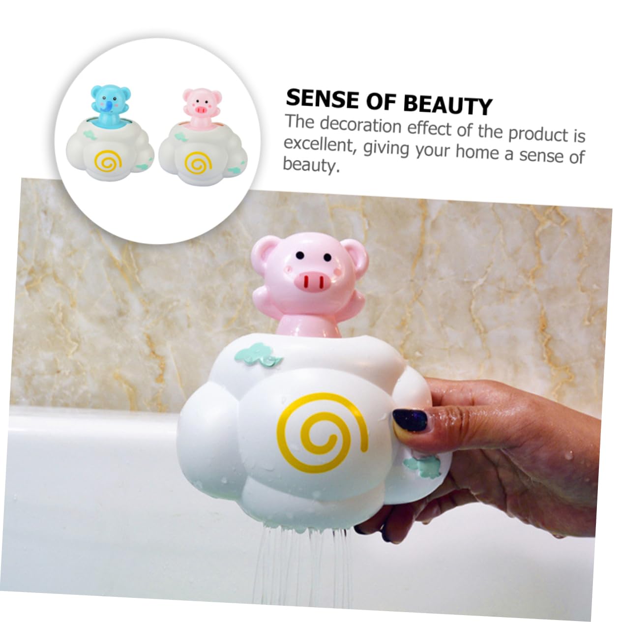 HEMOTON 4-Piece Bath Toy Set - Colorful Rain Shower Bathtub Toys for Kids, Safe Plastic Water Play Toys for Toddlers | Fun Bath Time, Pool & Outdoor Water Activities