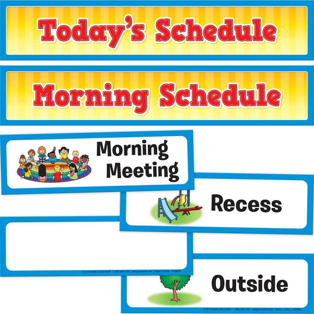 Whole-Class Visual Schedule Cards for Pocket Charts - Set of 27 Classroom Organization Cards | Teacher Supplies for Preschool & Elementary School | Perfect for Daily Routines, Classroom Management & Special Education Needs