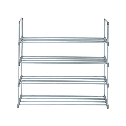 2-Pack 4-Tier Shoe Rack Organizer - Space Saving Shoe Storage Cabinet for Bedroom, Entryway, Hallway & Closet - Gray Shoe Shelf Tower for Sneakers, Boots & Sandals - Perfect for Small Spaces & Apartment Living