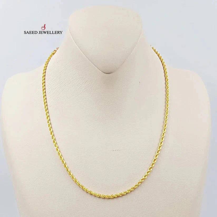 3.5mm Rope Chain Necklace 45cm - 18 Inches Gold/Silver Plated Stainless Steel Jewelry for Men & Women - Perfect for Gifts, Parties, and Everyday Wear