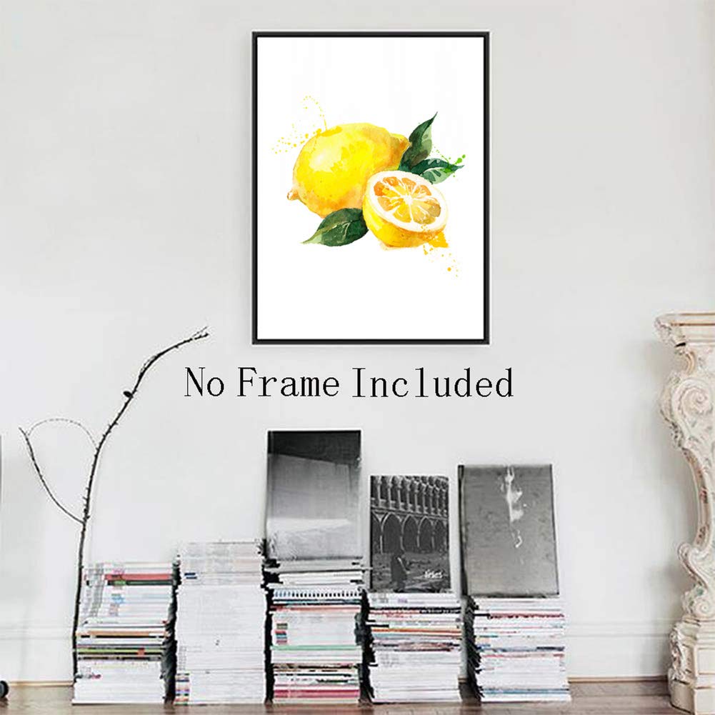 TANXM 4 Lemon Art Prints - Kitchen & Restaurant Wall Decor 8x10