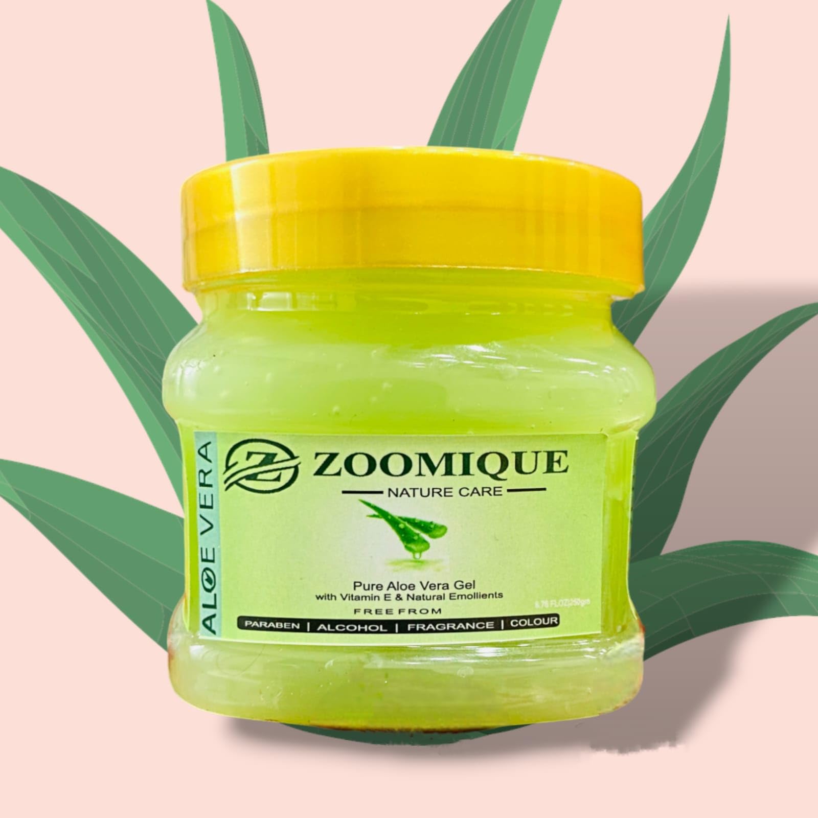 ZOOMIQUE Pure Aloe Vera Skin Gel 250g - Hydrating & Soothing Face & Hair Moisturizer | Natural Multipurpose Gel for Sunburn Relief, Dry Skin Care & Hair Conditioning | Perfect for Daily Skincare Routine & Post-Sun Treatment