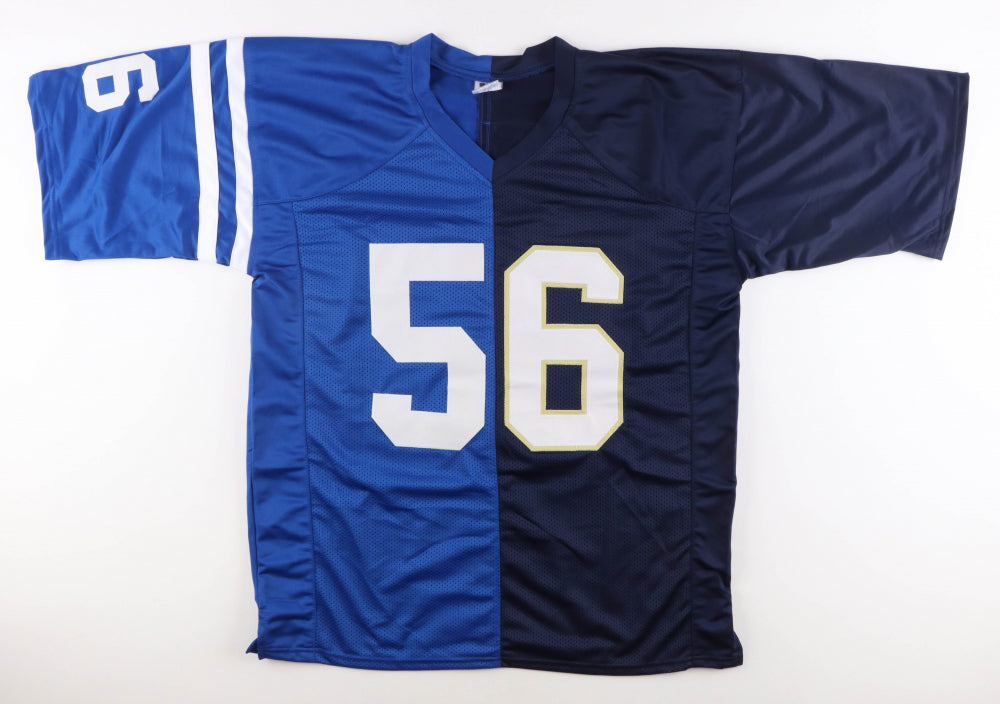 Quenton Nelson Autographed Notre Dame & Indianapolis Colts #56 Blue Jersey - Signed Football Memorabilia for Fans, Collectors & Sports Enthusiasts - Perfect for Display, Gifts & Game Day