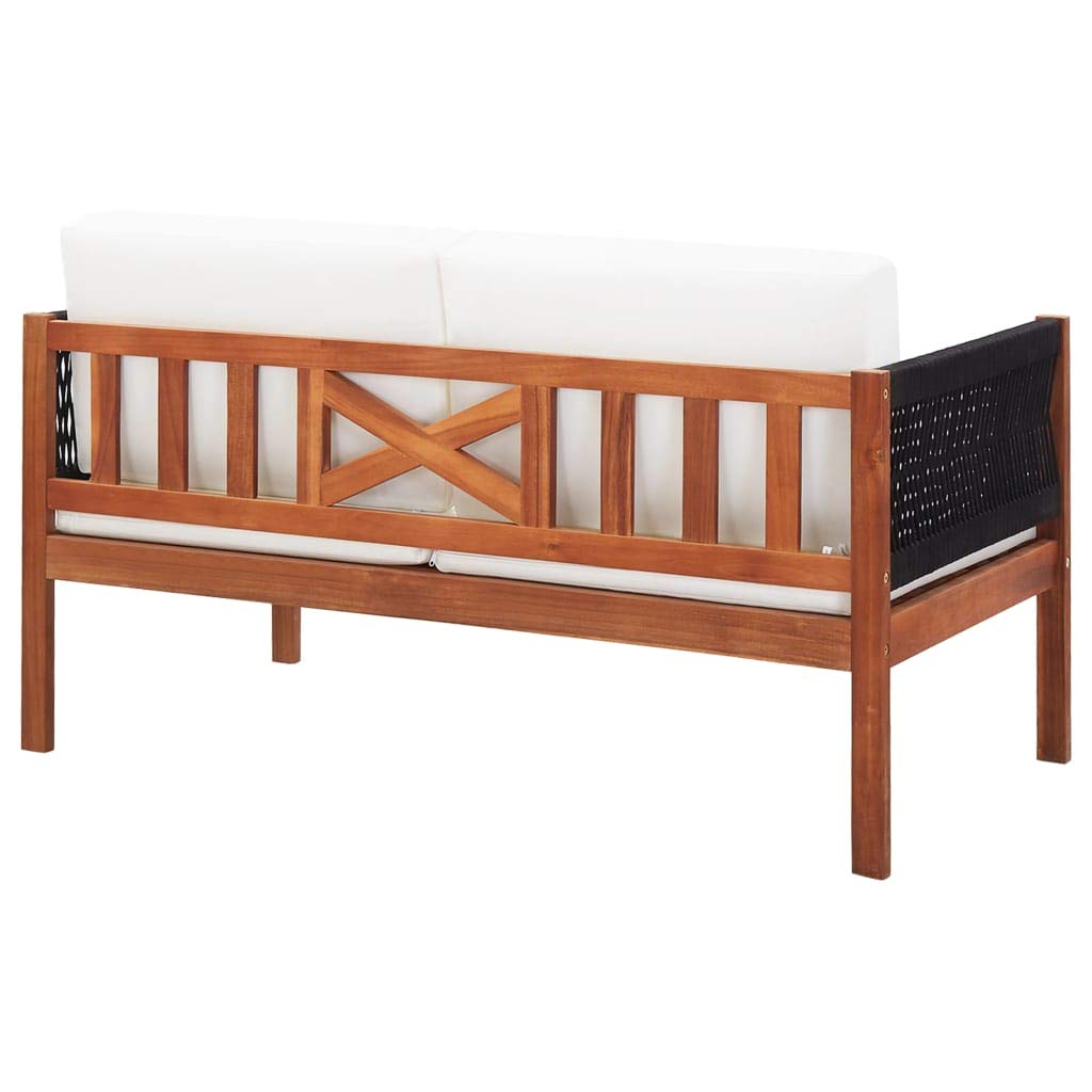 FAMIROSA 2-Seater Garden Sofa - Solid Acacia Wood Outdoor Patio Furniture for Backyard, Poolside & Terrace Relaxation