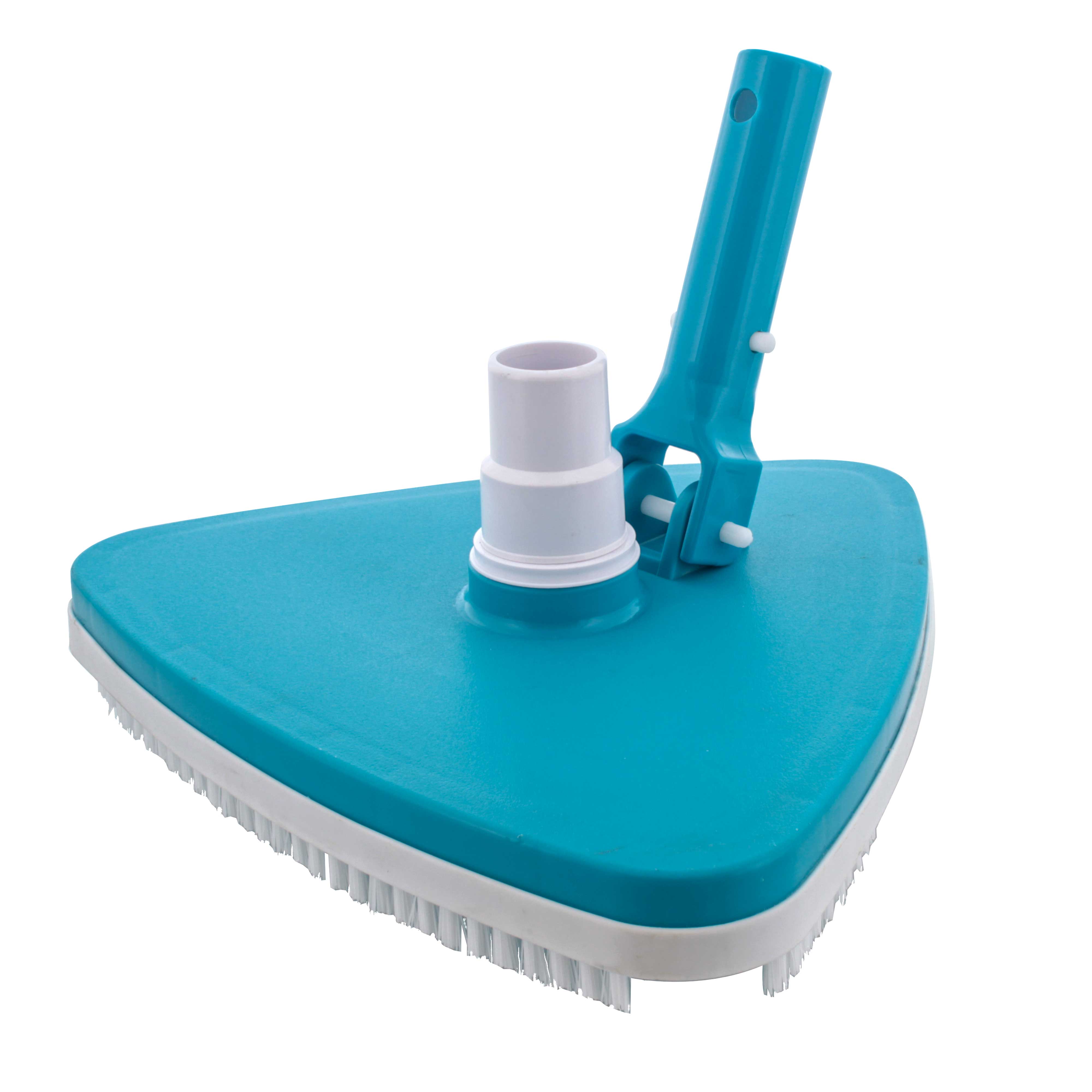 Heavy Duty Weighted Triangular Pool Vacuum Head with Swivel Connection & Pole Handle - Universal Fit for Above Ground and In-Ground Swimming Pools | Durable Pool Cleaning Accessory with Protective Bumper for Easy Maintenance