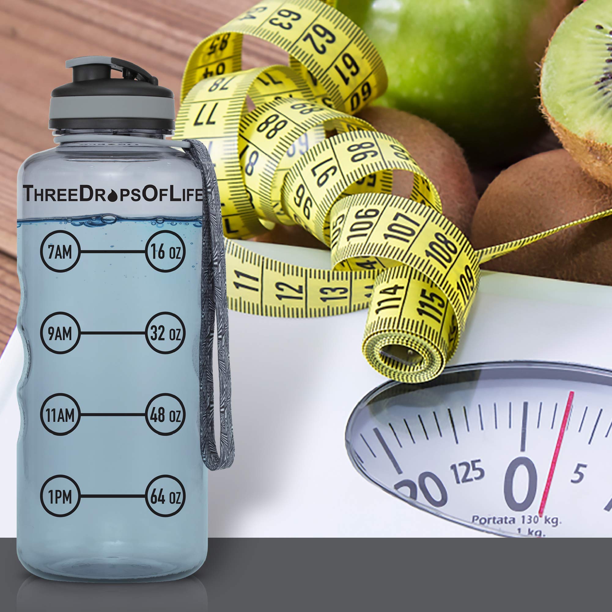 32oz & 64oz BPA-Free Tritan Water Bottles with Hydration Tracker - Clear Reusable Sports Bottle for Gym, Hiking & Outdoor Activities