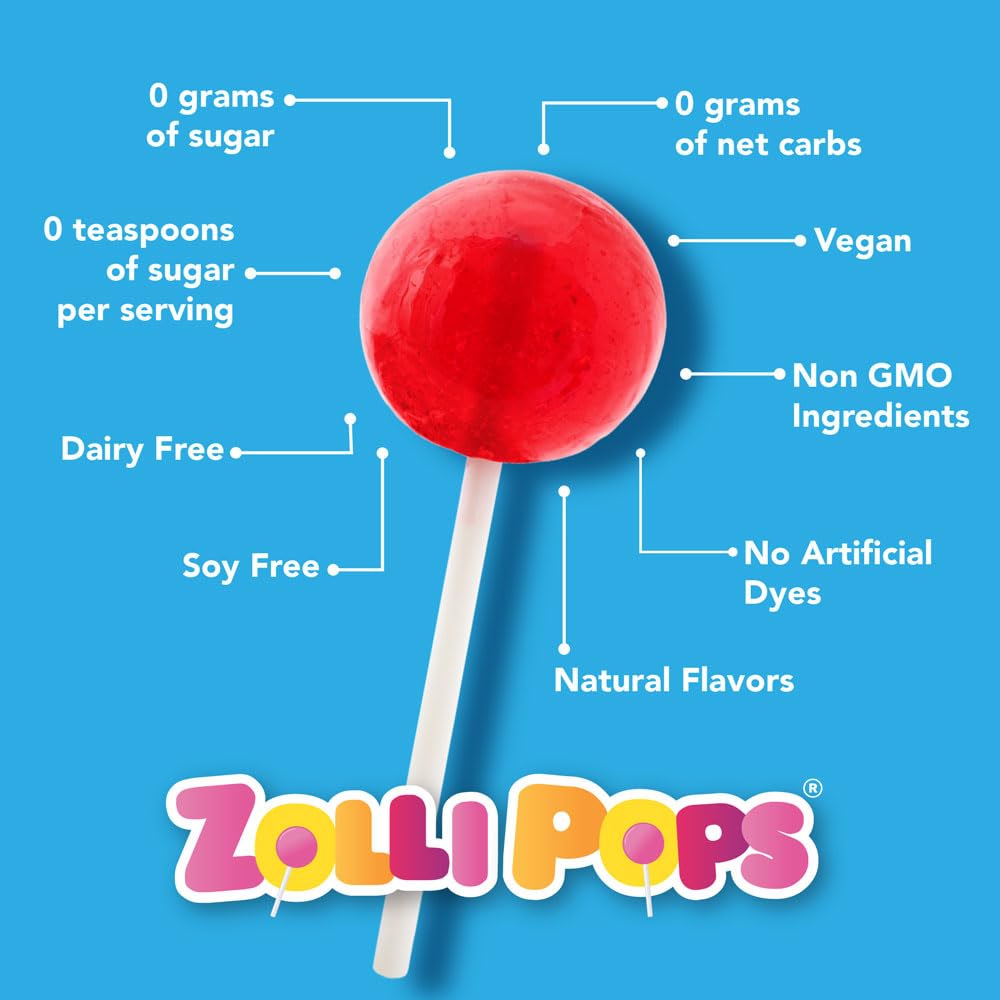 Zollipops Clean Teeth Pops - Sugar-Free Anti Cavity Lollipops for Kids & Adults - 1 LB Tub of Assorted Fruit Flavors - Perfect for Birthday Parties, School Treats & Healthy Snacking