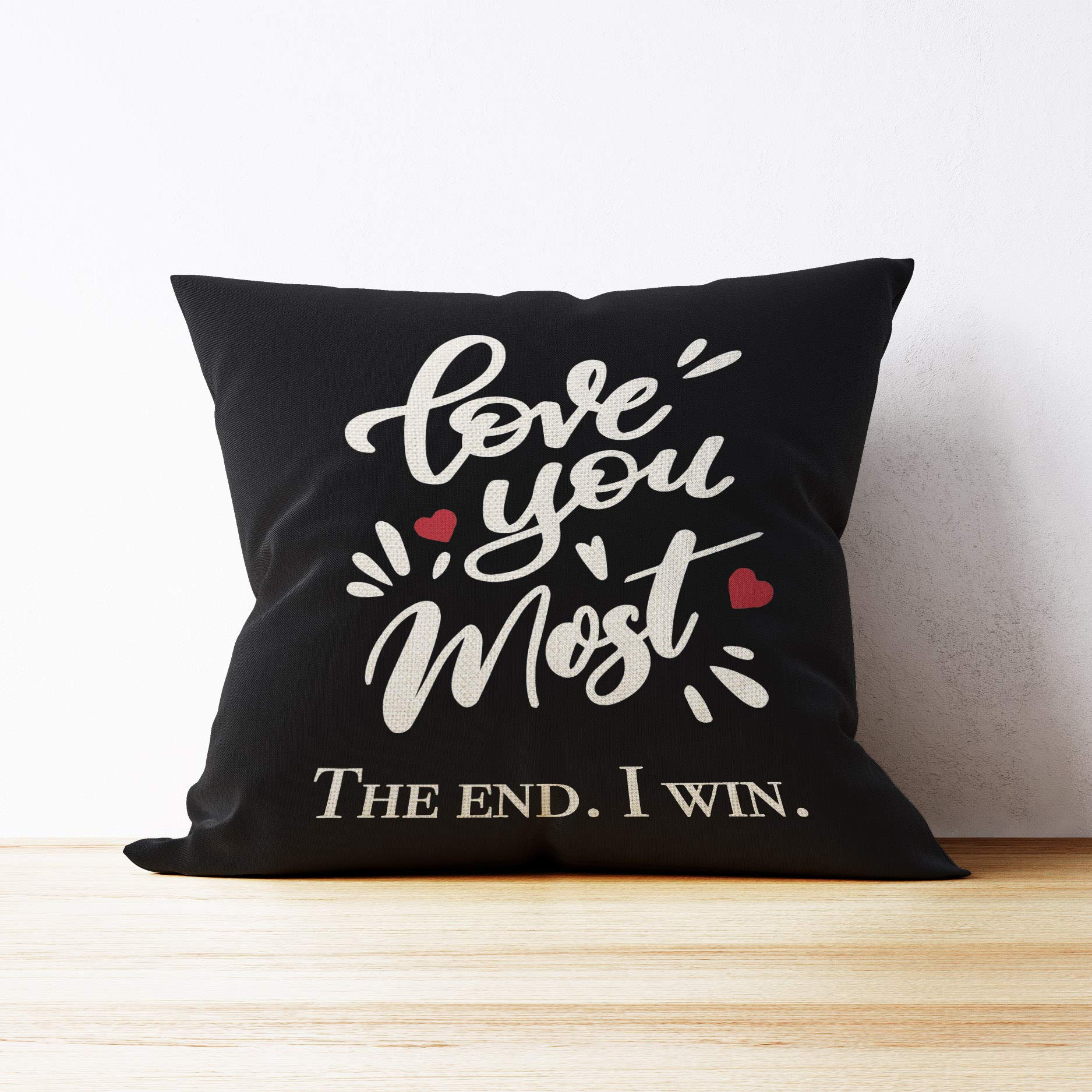 I Love You More Pillow Cover 18x18 - Romantic Gift for Couples | Valentine's Day, Anniversary