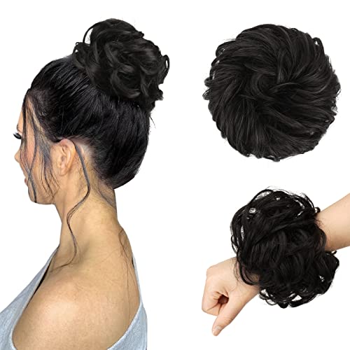 Large Curly Hair Bun Scrunchie Extension - Perfect for Ponytails, Updos & Everyday Hairstyles
