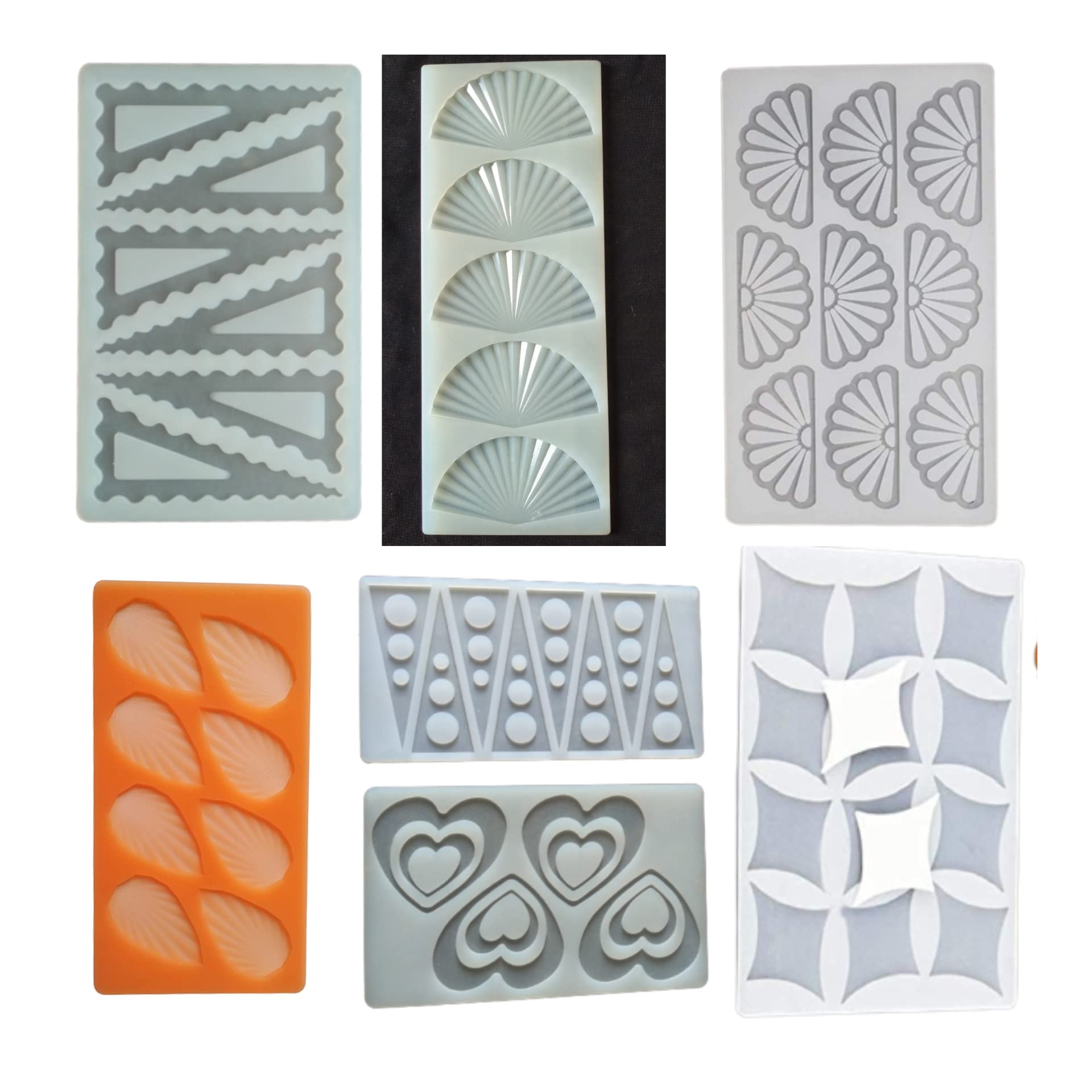 Premium Chocolate Garnishing Sheets for Cake Decoration - 7-Piece Set with Triangle, Heart, Fan & Flower Shaped Molds | Perfect for Baking, Dessert Decorating & DIY Chocolate Making